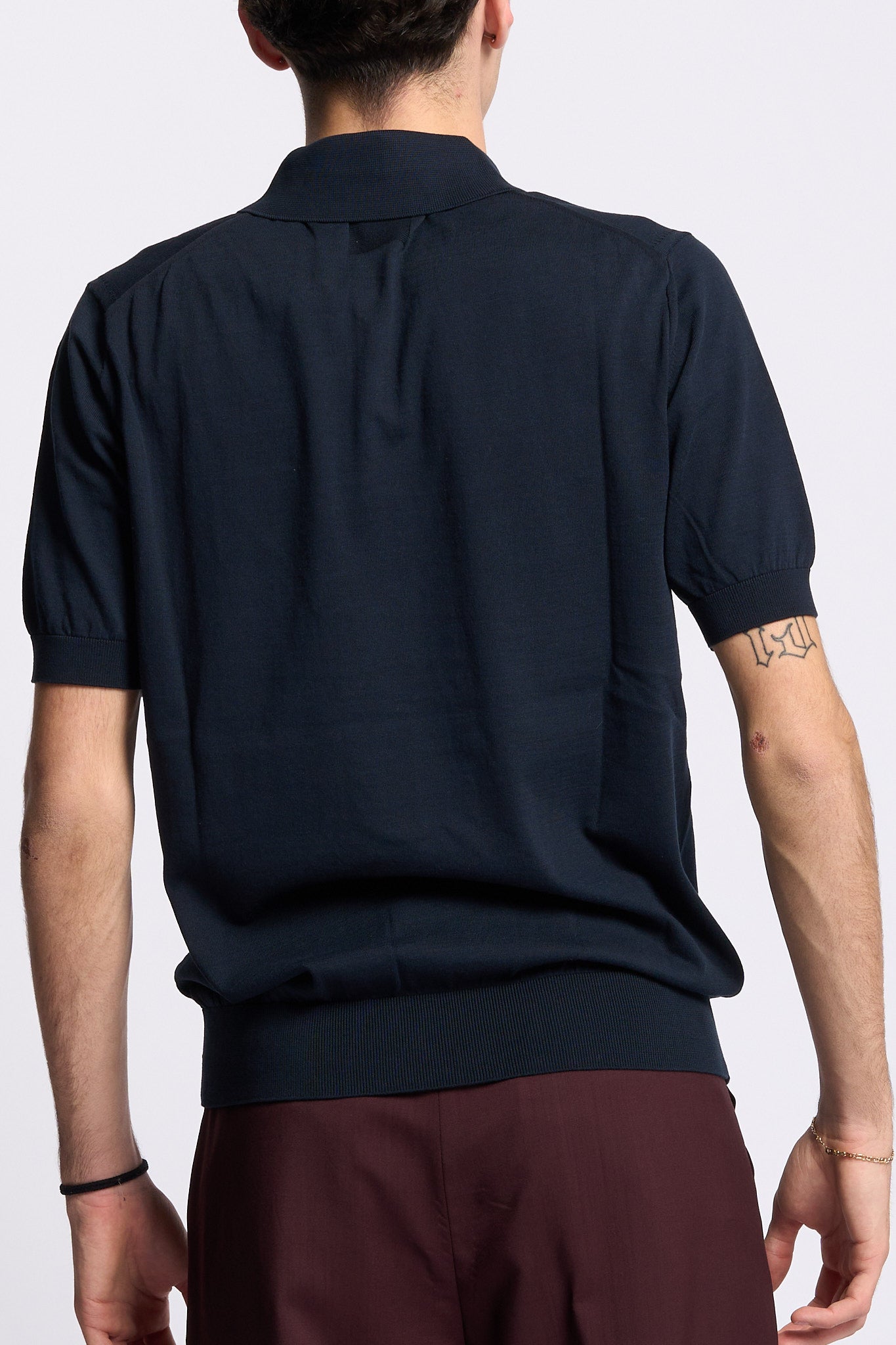 Hosio Polo Manica Corta Blu scuro Uomo-4