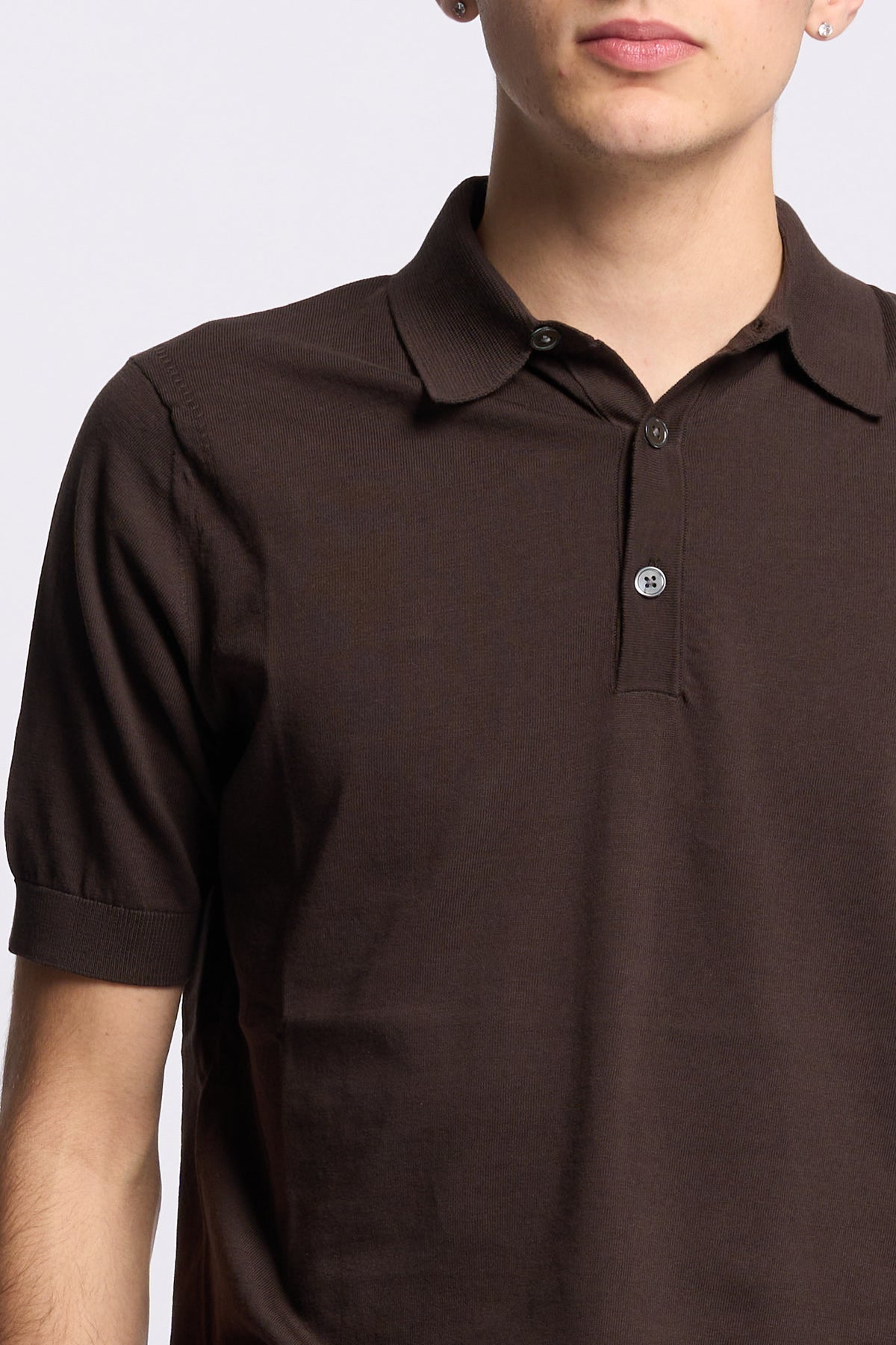 Hosio Men's Short Sleeve Polo Shirt Fondente-2
