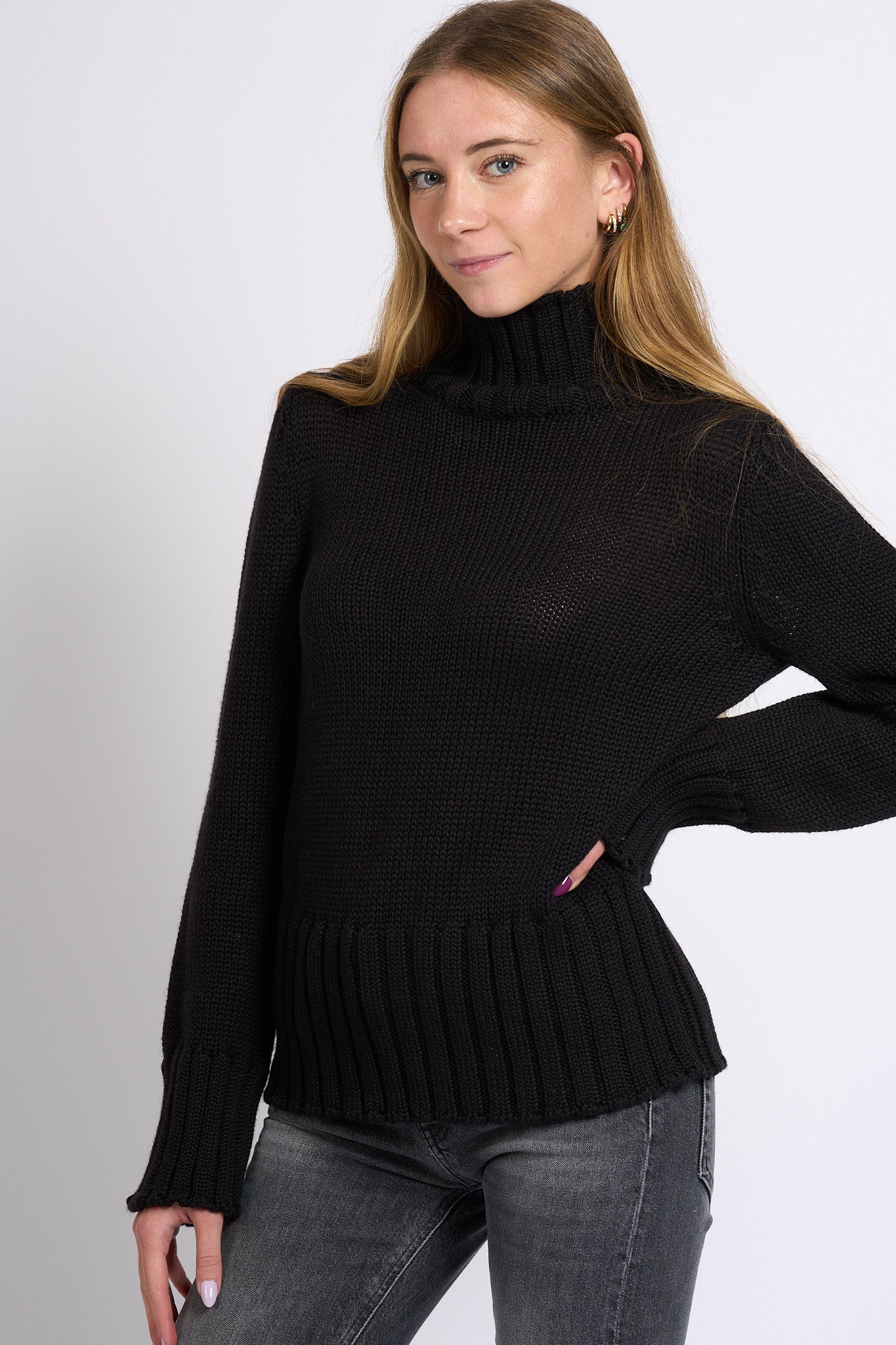 Intrecci Milano Dolcevita Nero Donna-4