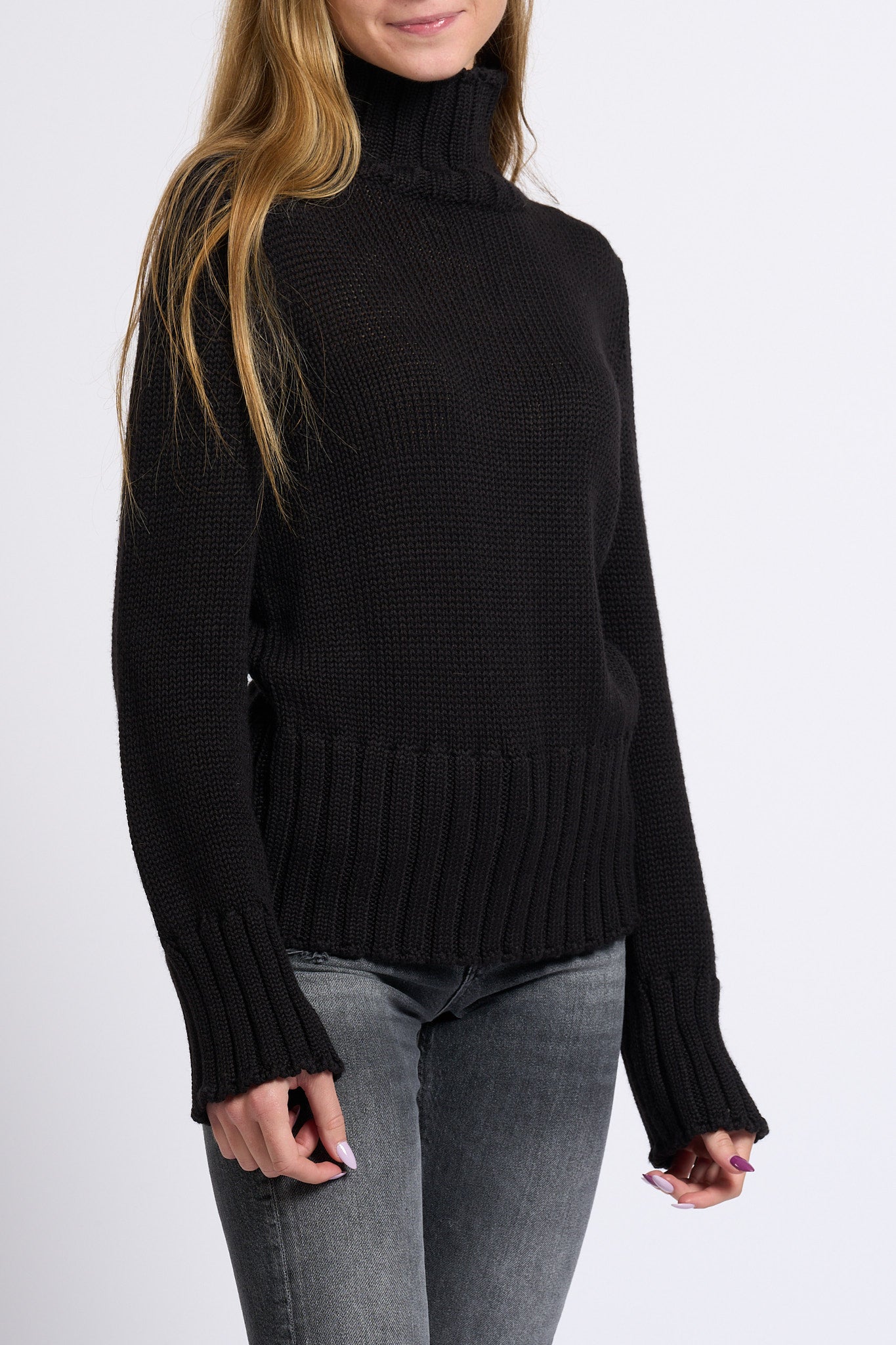 Intrecci Milano Dolcevita Nero Donna-5