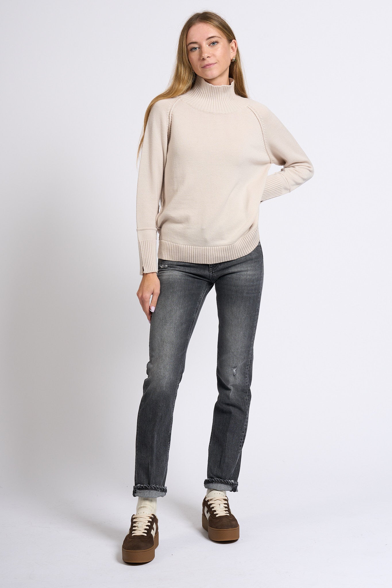 Intrecci Milano Dolcevita Raglan Sabbia Donna-8