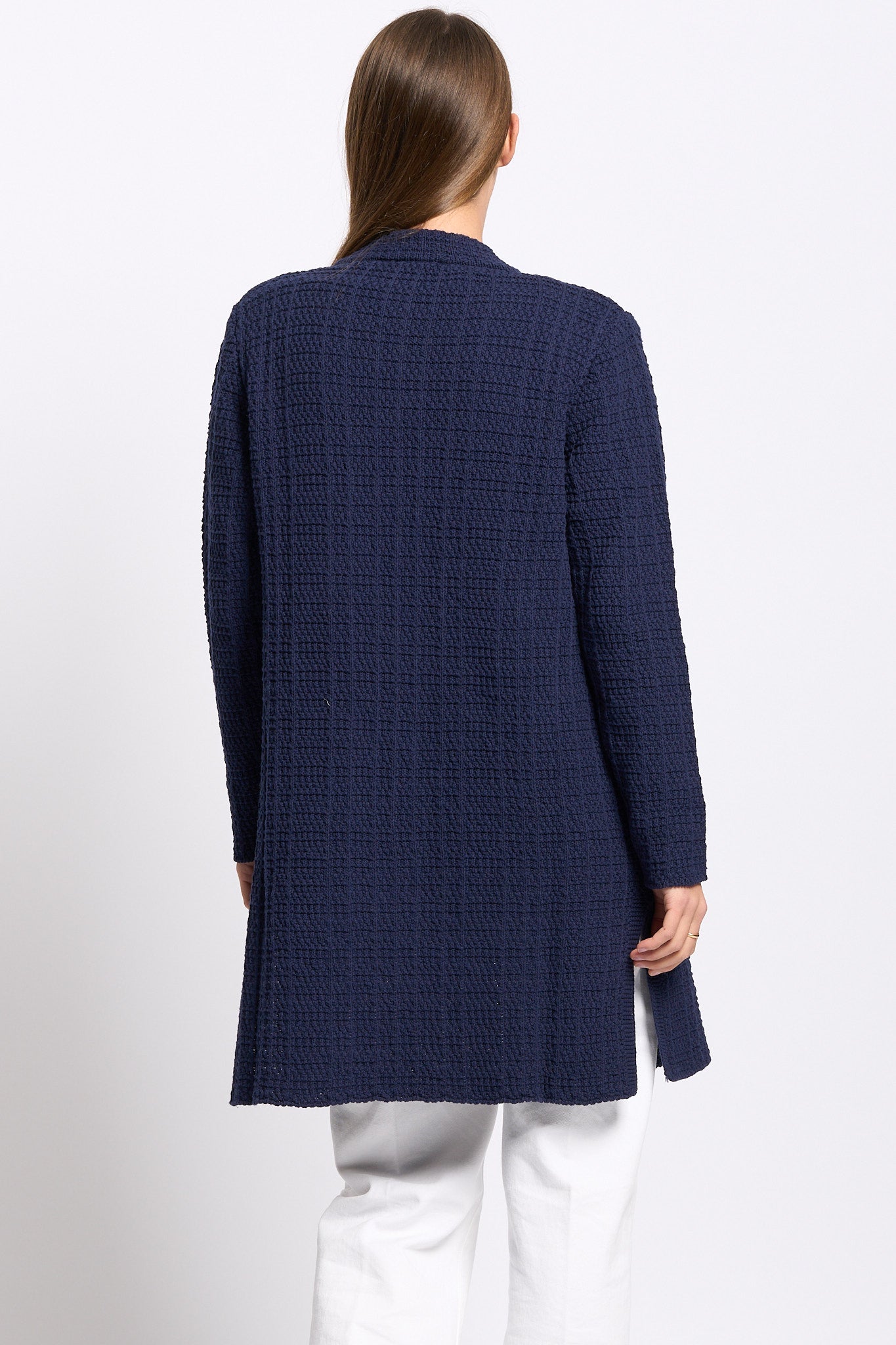 Intrecci milano Caban Sfrangiato Blu Donna-7