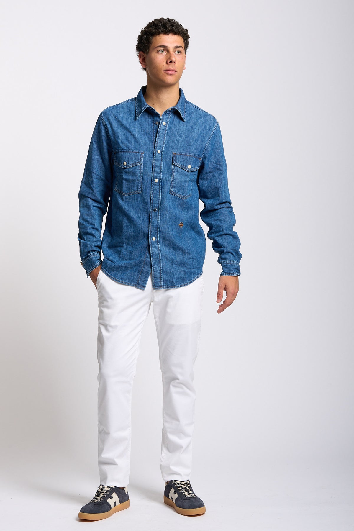 Jacob Cohen Men's Lightweight Denim Shirt-3