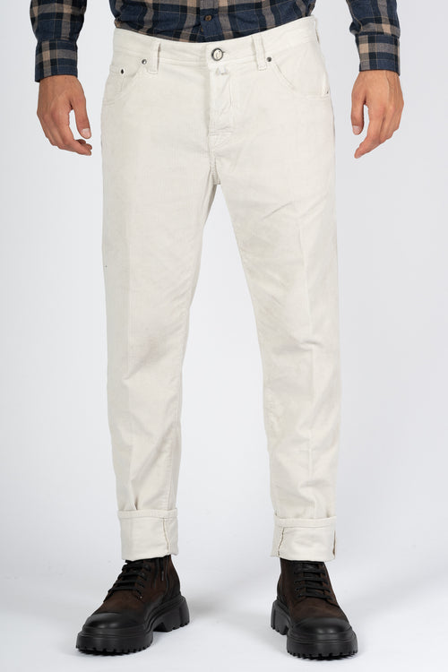 Jacob Cohen Men's White Velvet Trousers