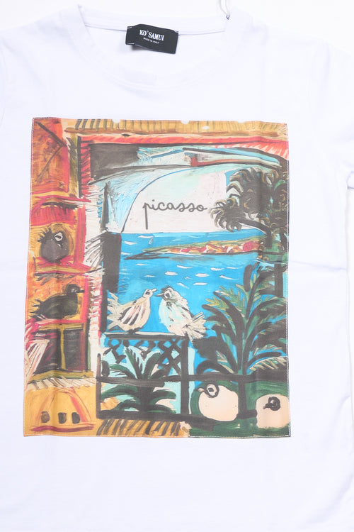 Ko samui T-Shirt Picasso Bianco Donna-2