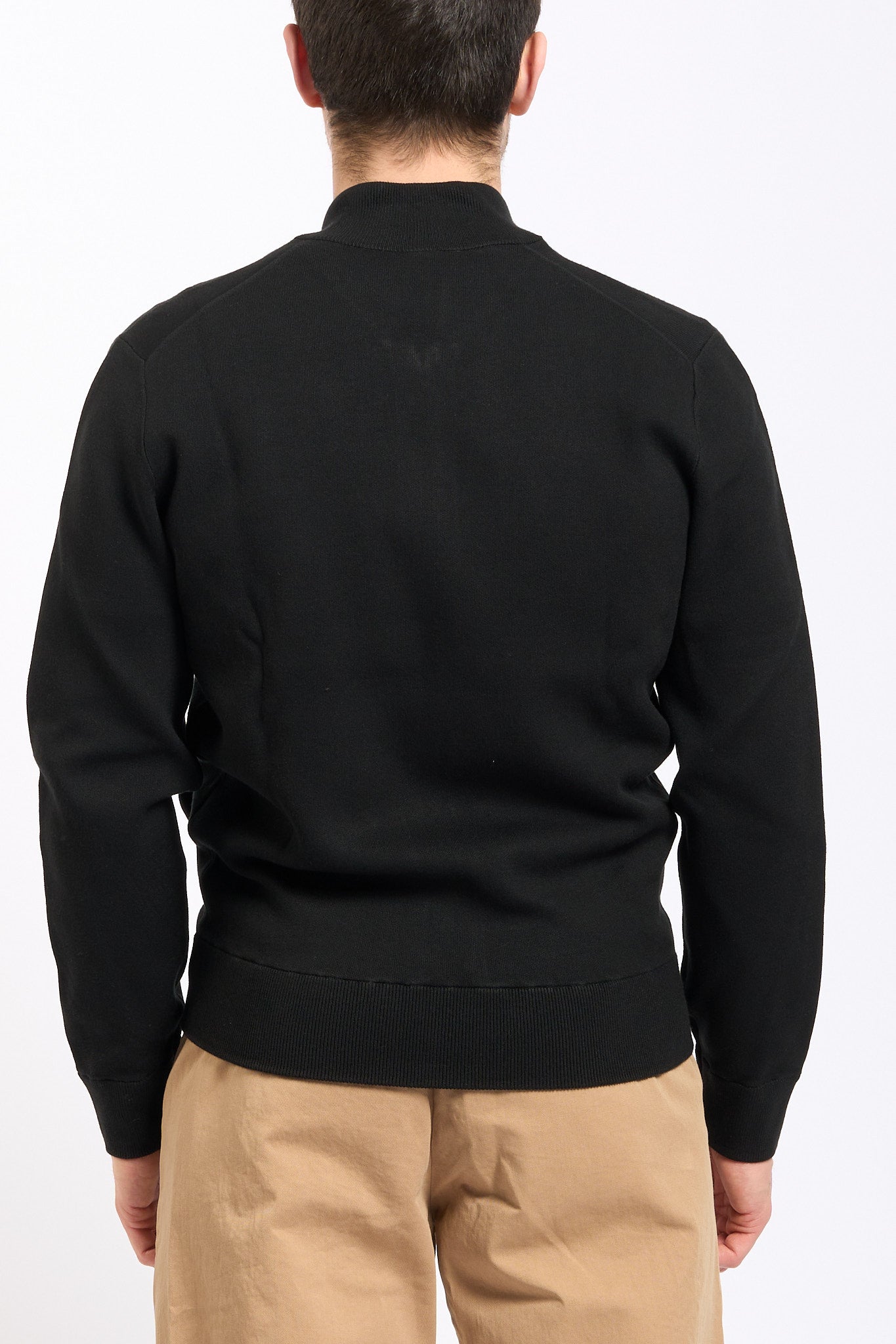 Lacoste Bomber in Maglia Nero Uomo-4