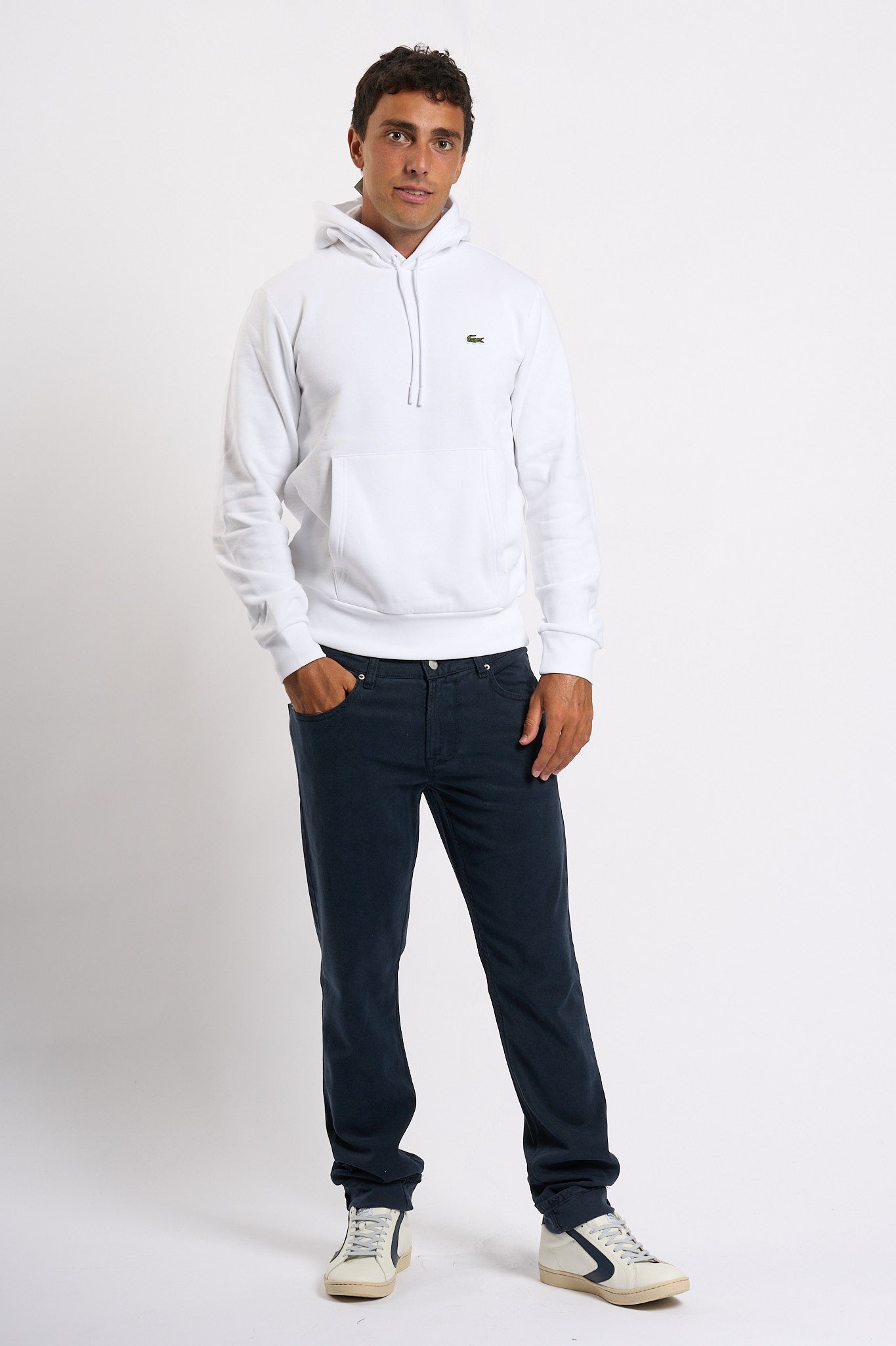 Lacoste Felpa Cappuccio Bianco Uomo-4