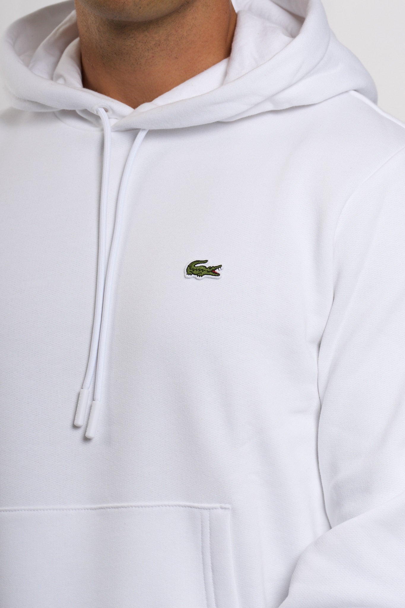 Lacoste Felpa Cappuccio Bianco Uomo-3