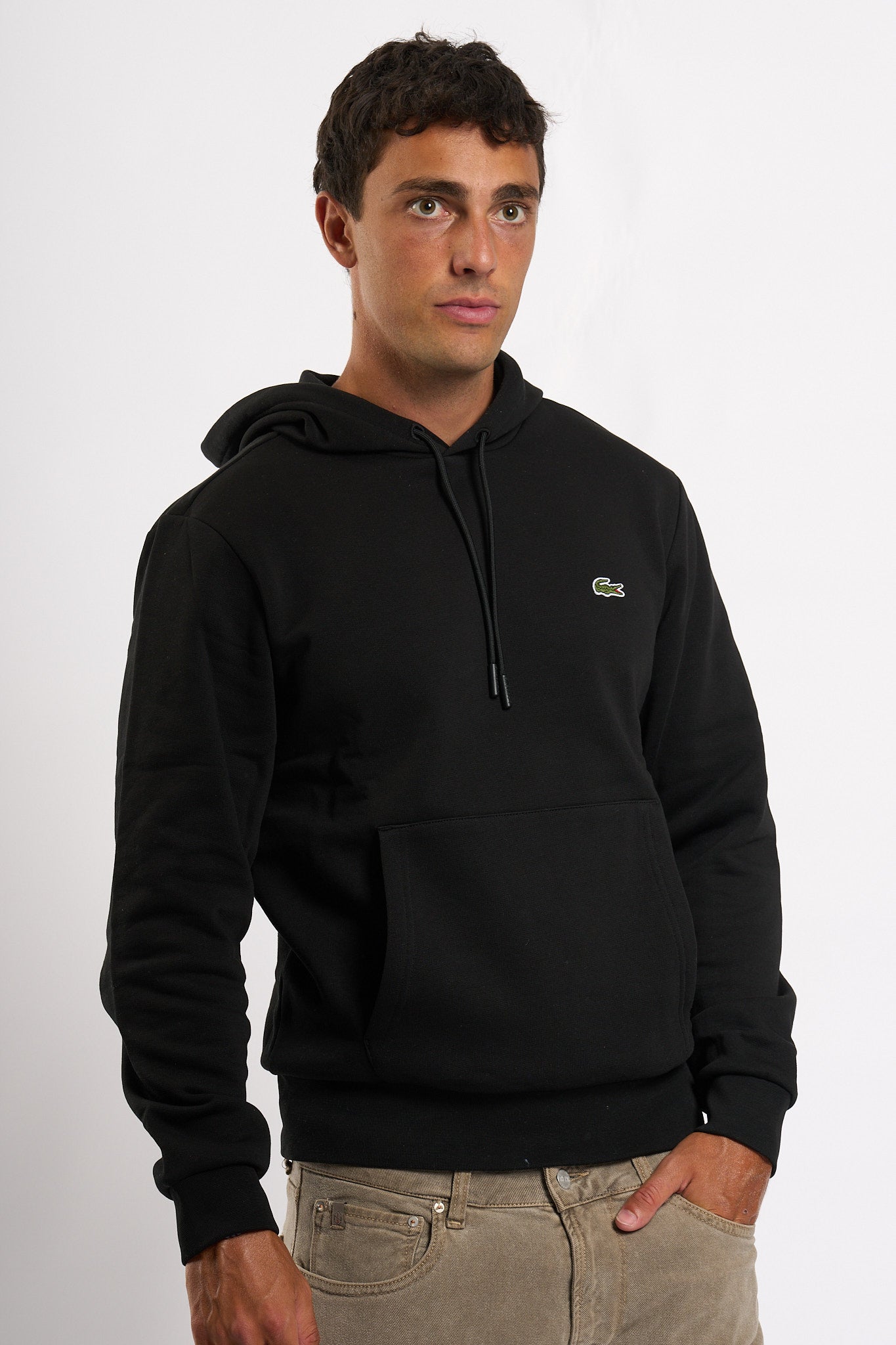 Lacoste Felpa Cappuccio Nero Uomo-3