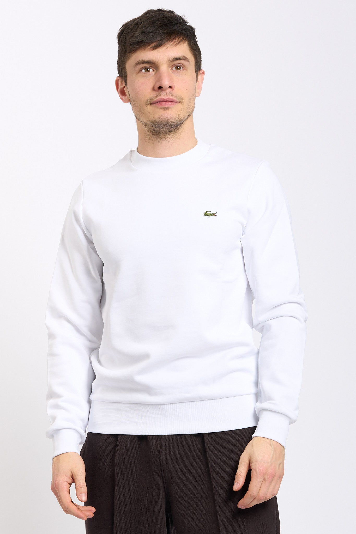 Lacoste Felpa Girocollo Bianco Uomo-1