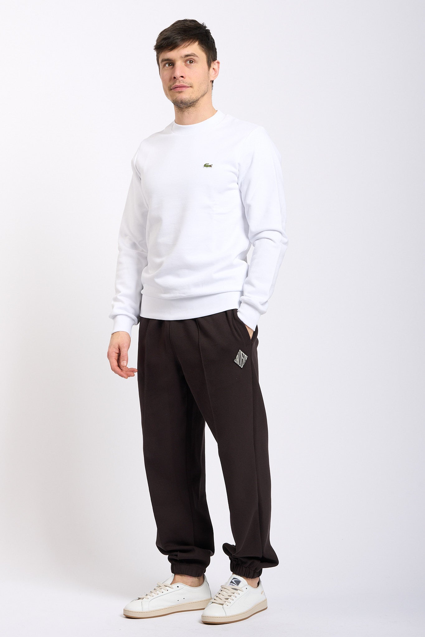Lacoste Felpa Girocollo Bianco Uomo-2
