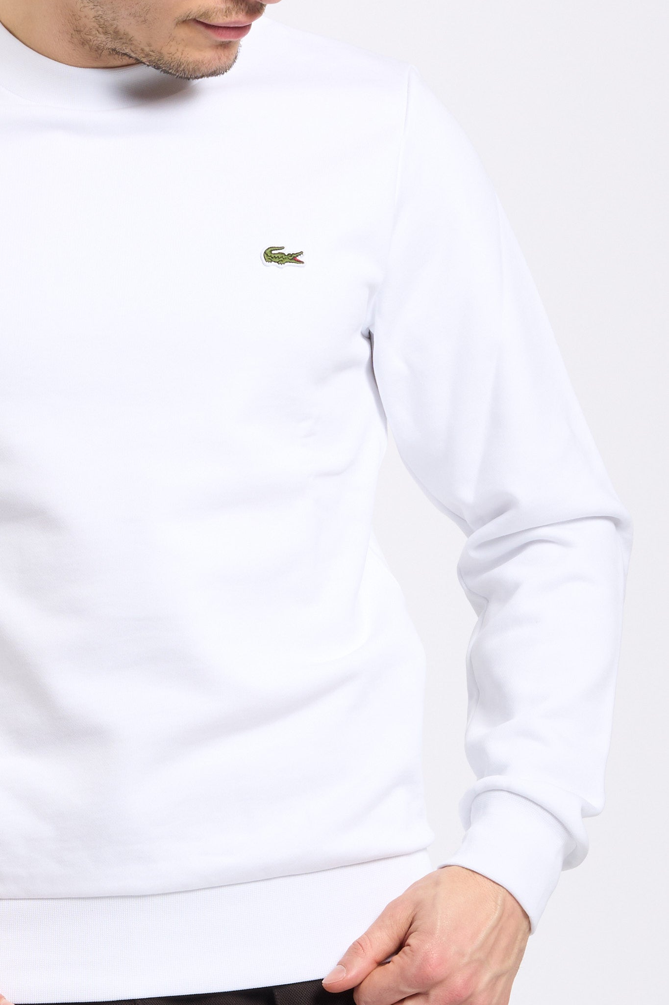 Lacoste Felpa Girocollo Bianco Uomo-4
