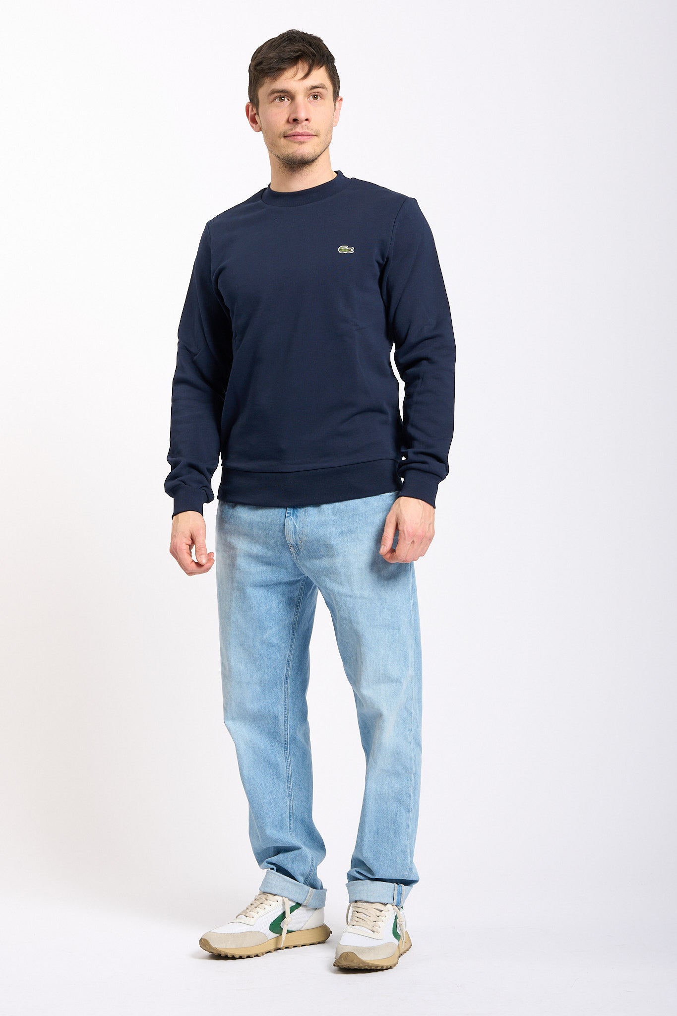 Lacoste Felpa Girocollo Blu Uomo-3