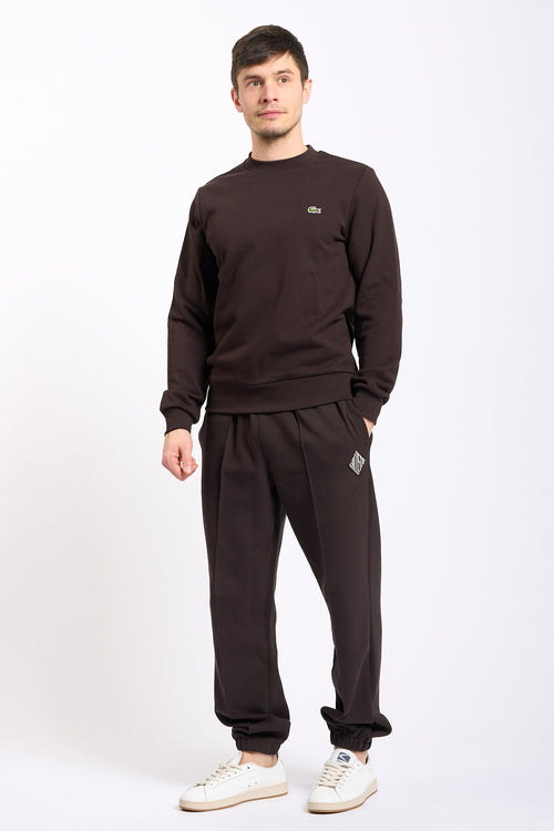Lacoste Felpa Girocollo Marrone Uomo