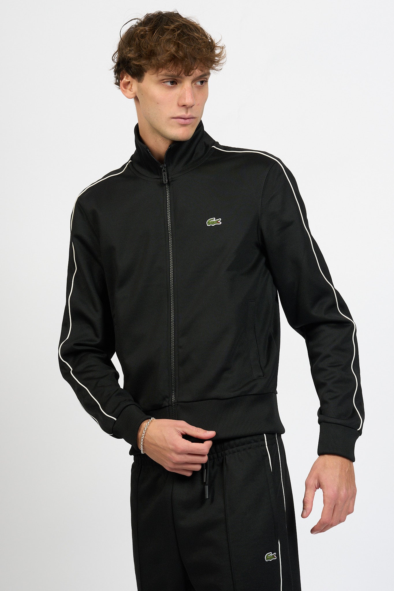 Lacoste Felpa Tuta Full Zip Nero Uomo-3