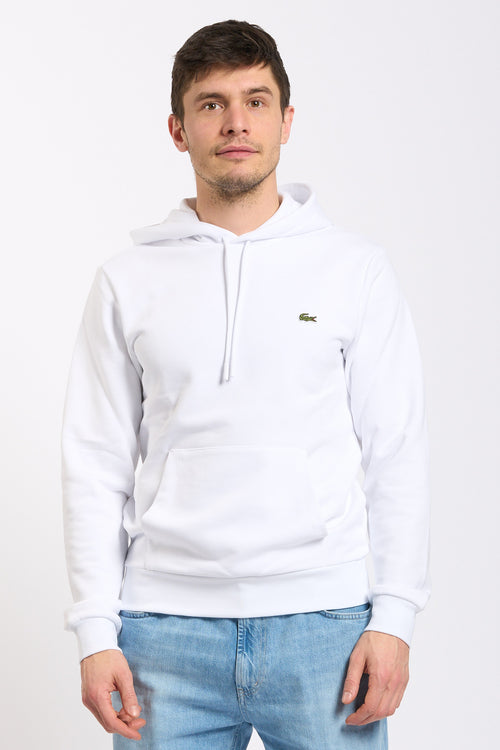 Lacoste Felpa con Cappuccio Bianco Uomo