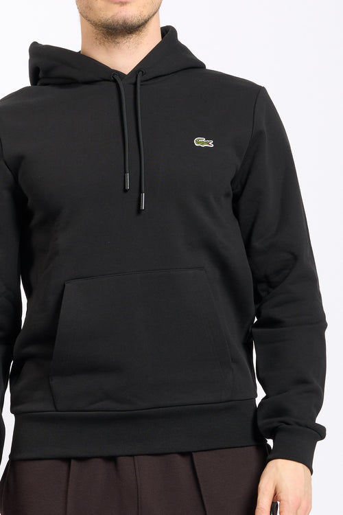 Lacoste Felpa con Cappuccio Nero Uomo