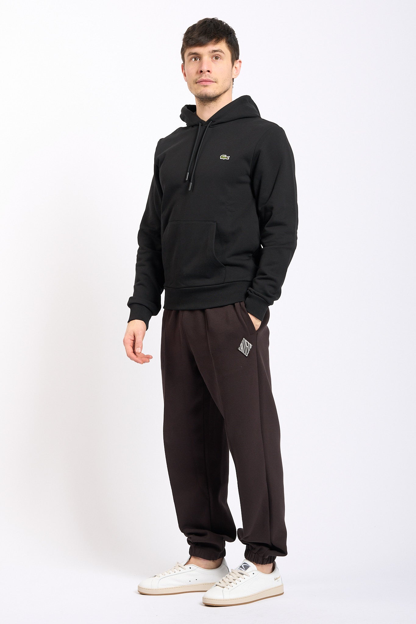 Lacoste Felpa con Cappuccio Nero Uomo-3