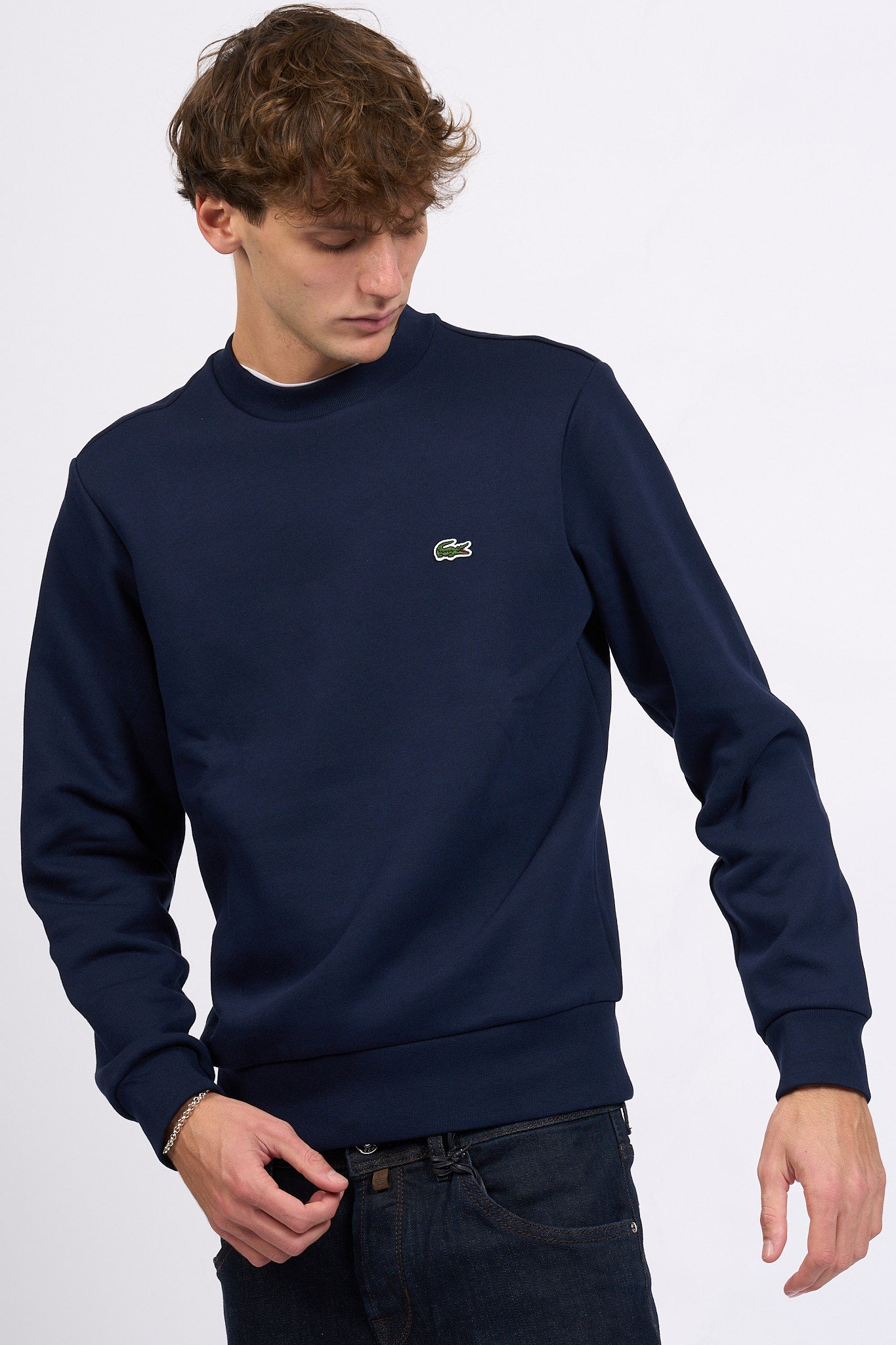 Lacoste Felpa in Pile Blu Uomo-4