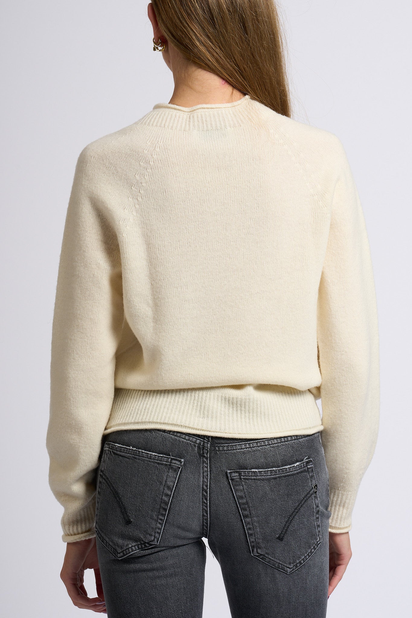 Lacoste Maglione Lana Cardata Bianco Donna-5