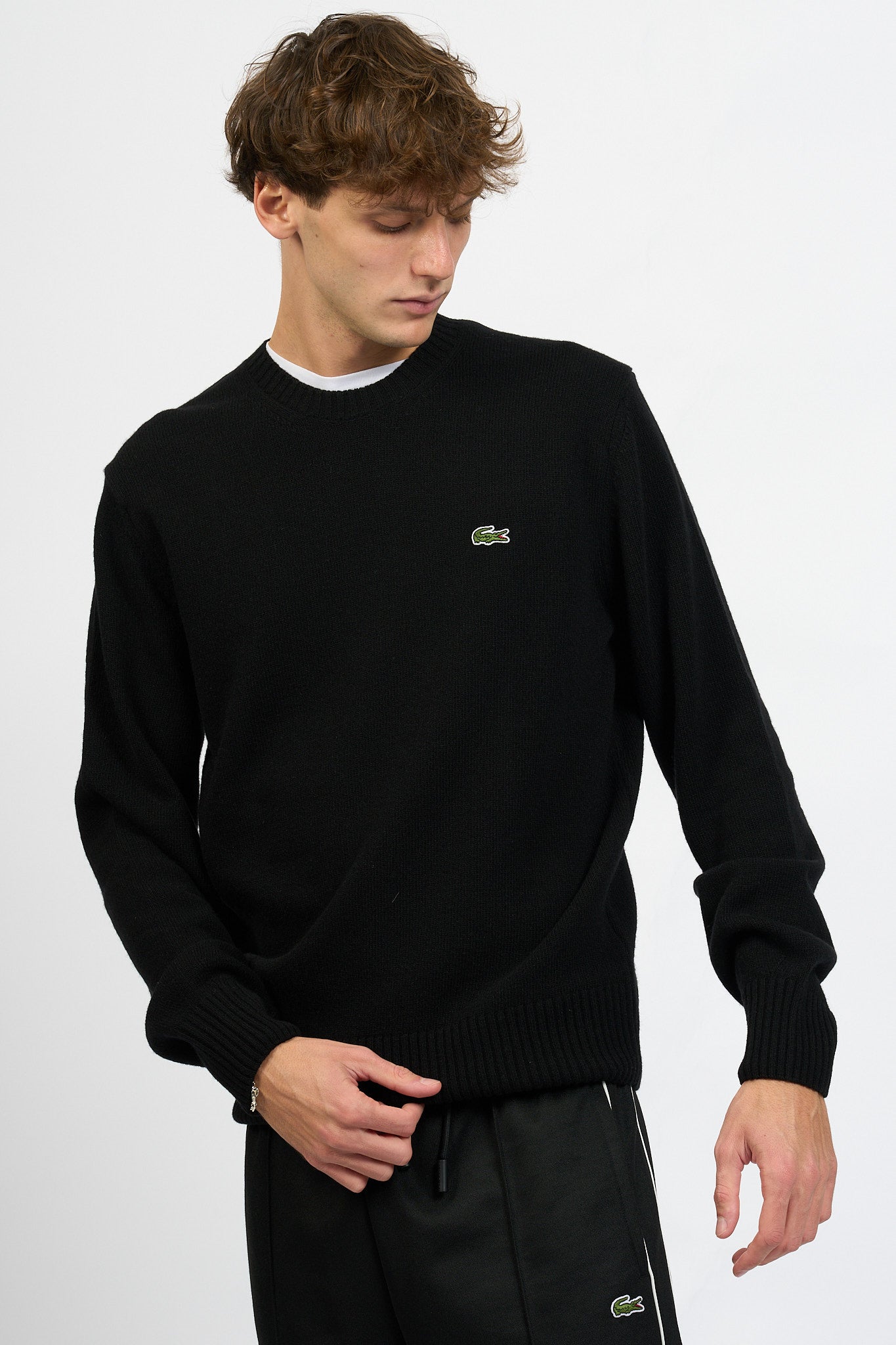 Lacoste Maglione in Lana Nero Uomo-2