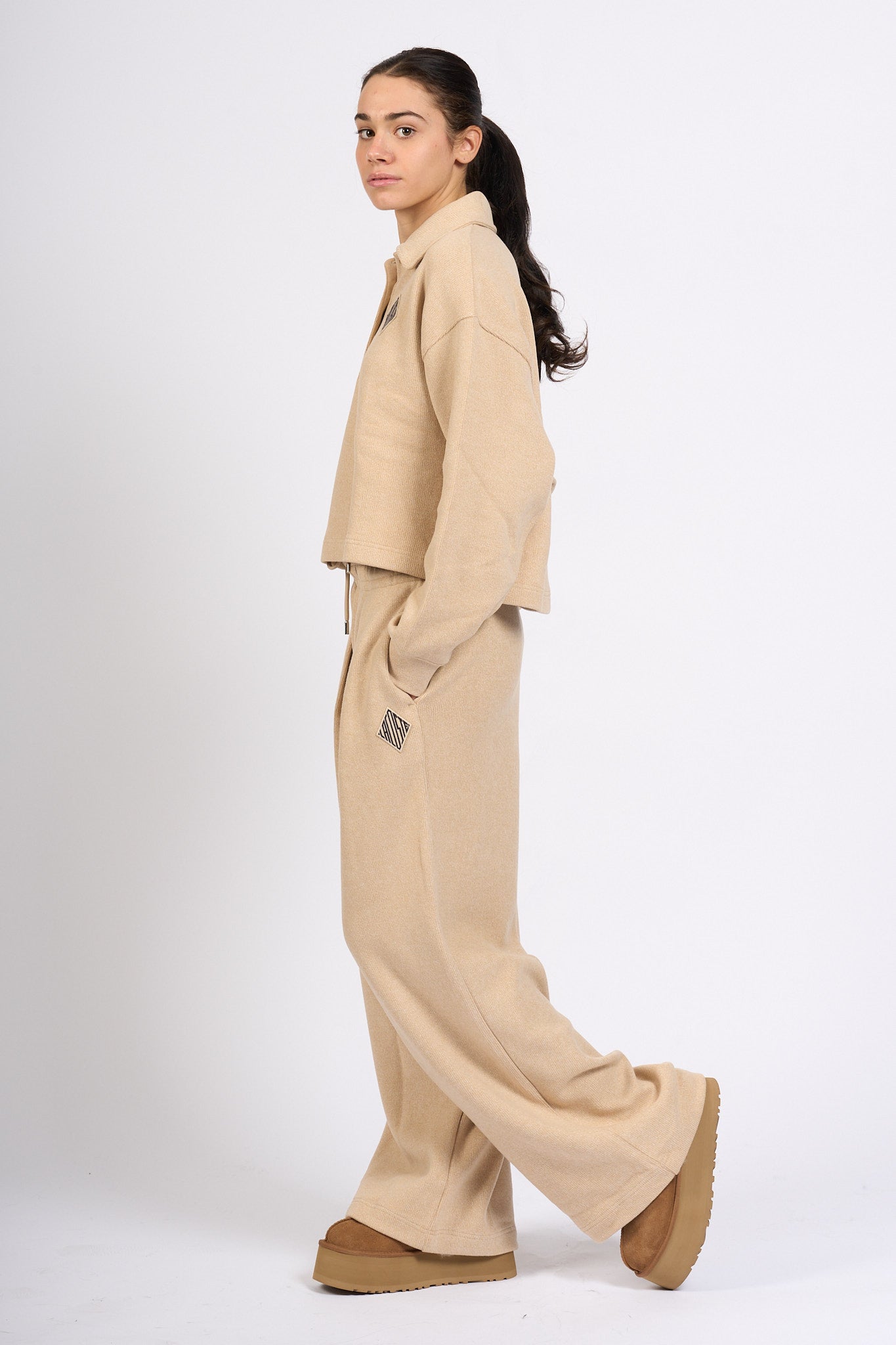 Lacoste Pantalone Ampio Beige Donna-7