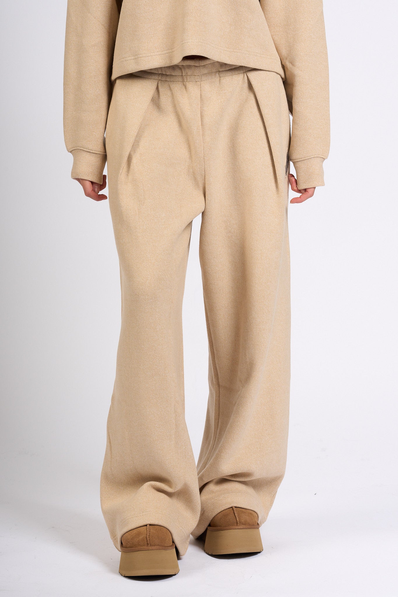 Lacoste Pantalone Ampio Beige Donna-1