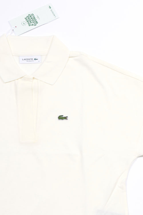 Lacoste Polo Fluida Over Bianco Donna-2