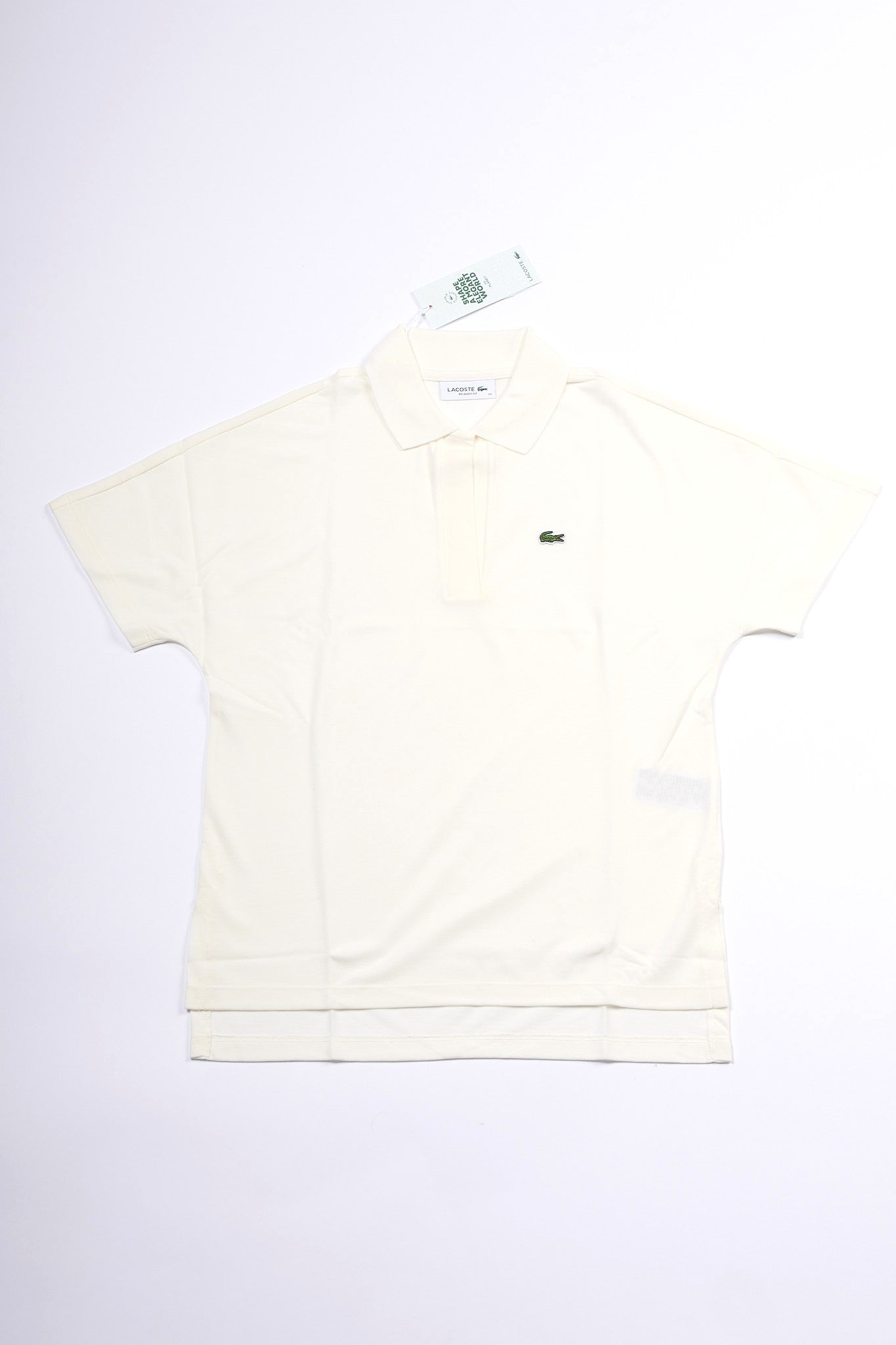 Lacoste Polo Fluida Over Bianco Donna-3