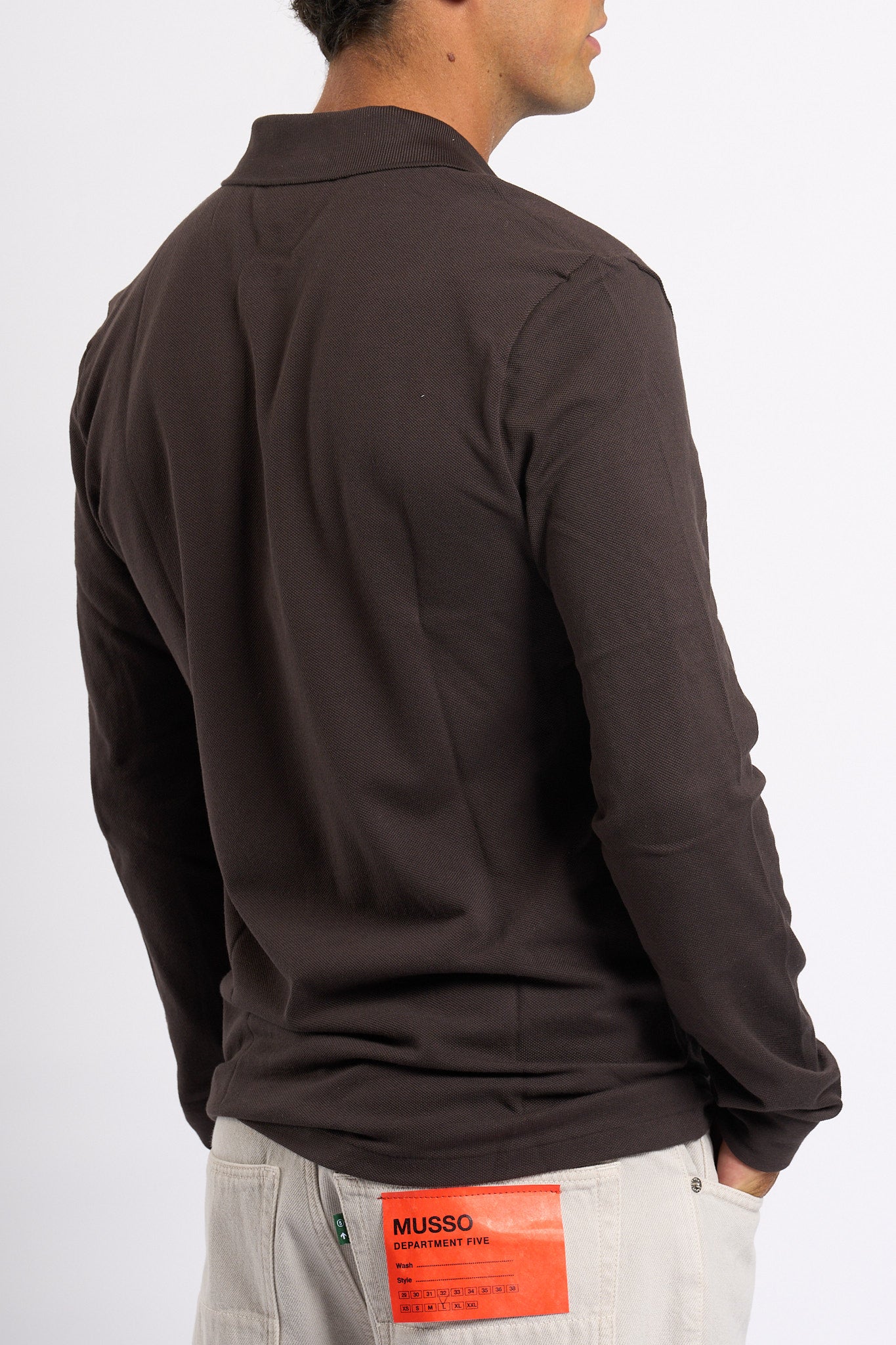 Lacoste Polo Manica Lunga Marrone Uomo-5