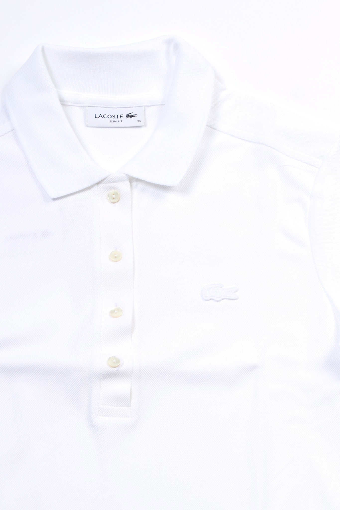 Lacoste Polo Slim Fit Bianco Donna-2