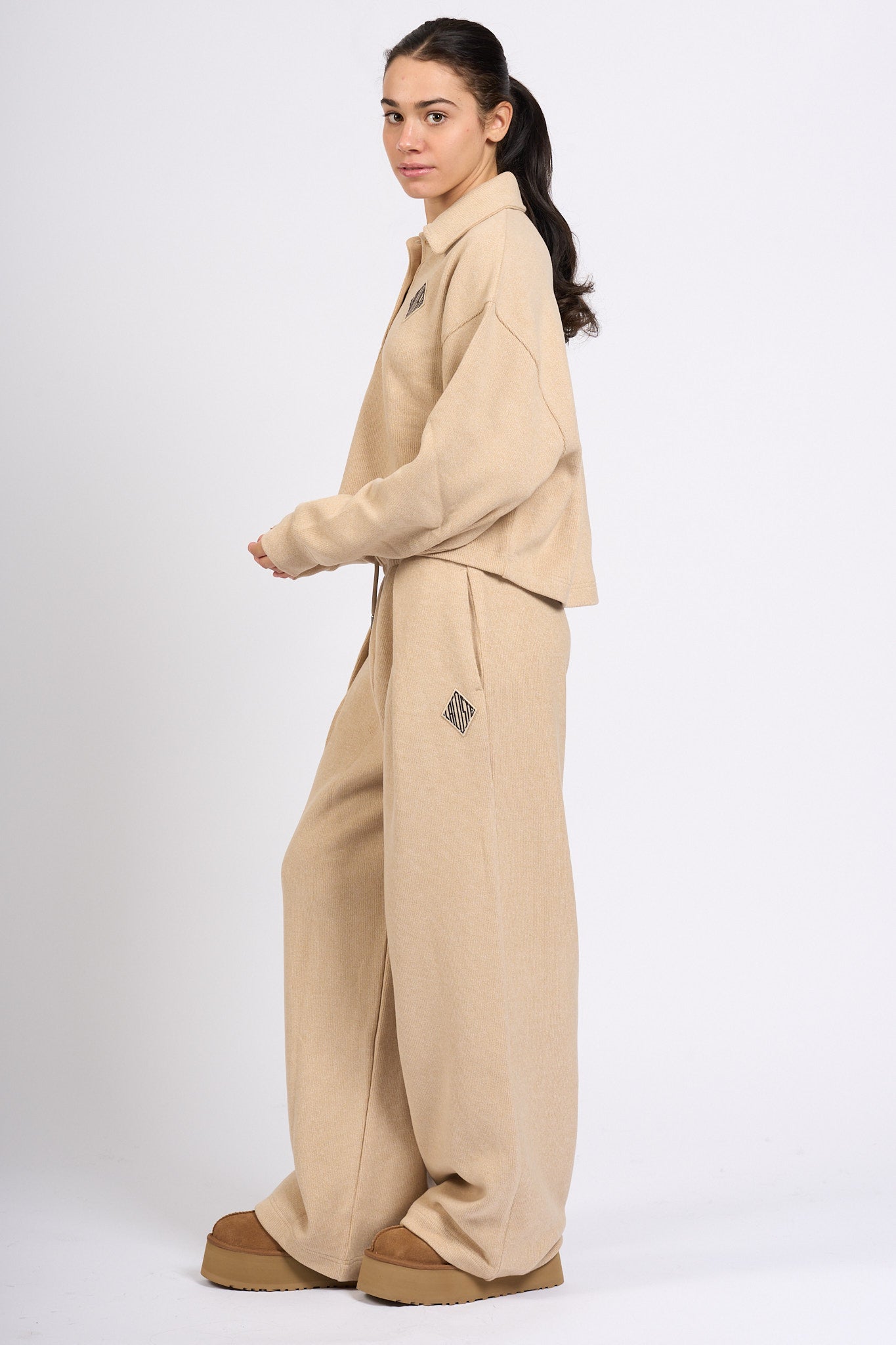 Lacoste Polo Velluto Beige Donna-5