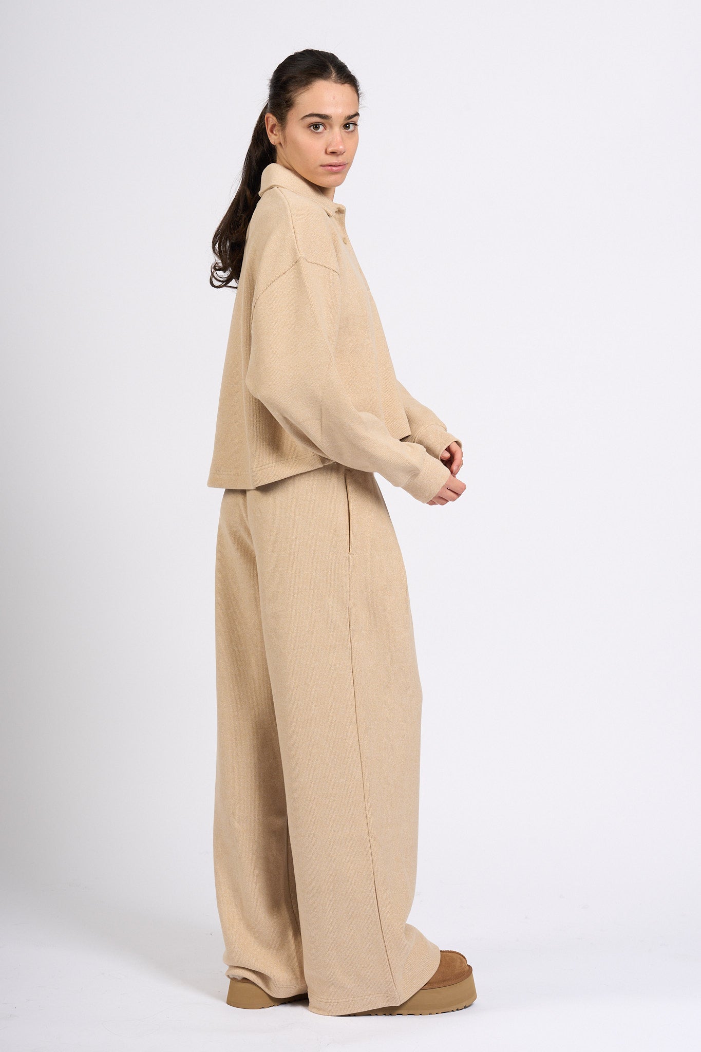 Lacoste Polo Velluto Beige Donna-8