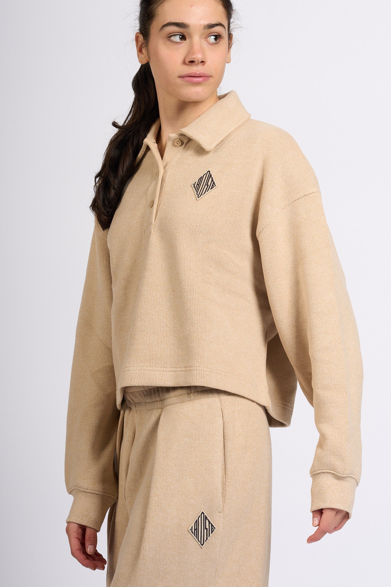 Lacoste Polo Velluto Beige Donna-4