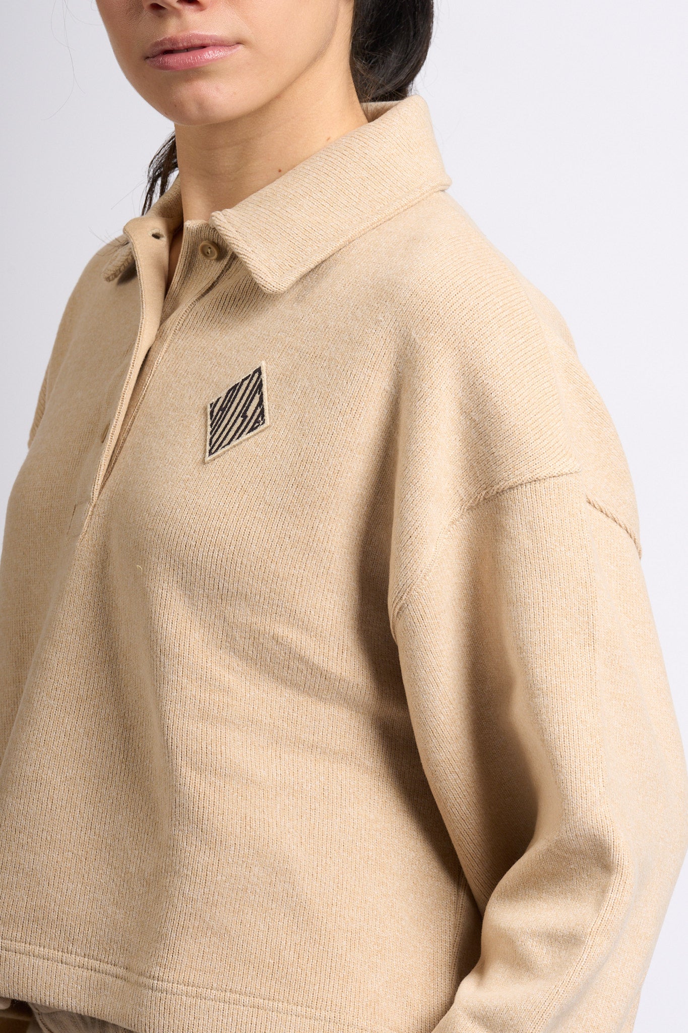 Lacoste Polo Velluto Beige Donna-7