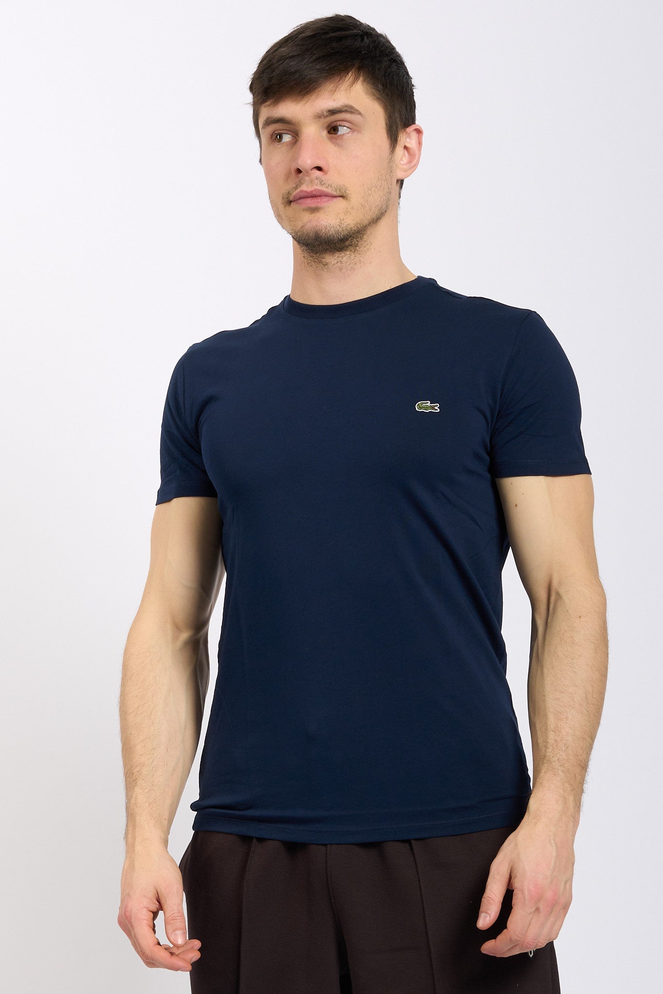 Lacoste T-shirt Cotone Leggero Blu Uomo-1