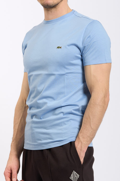 Lacoste T-shirt Cototne Leggero Azzurro Uomo-2