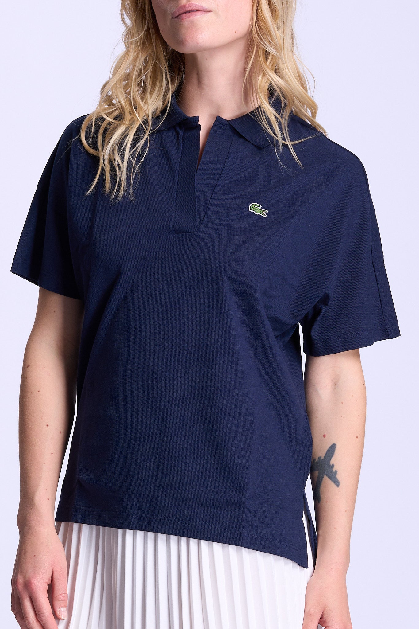 Lacoste Polo Relaxed Fit Blu Donna-7