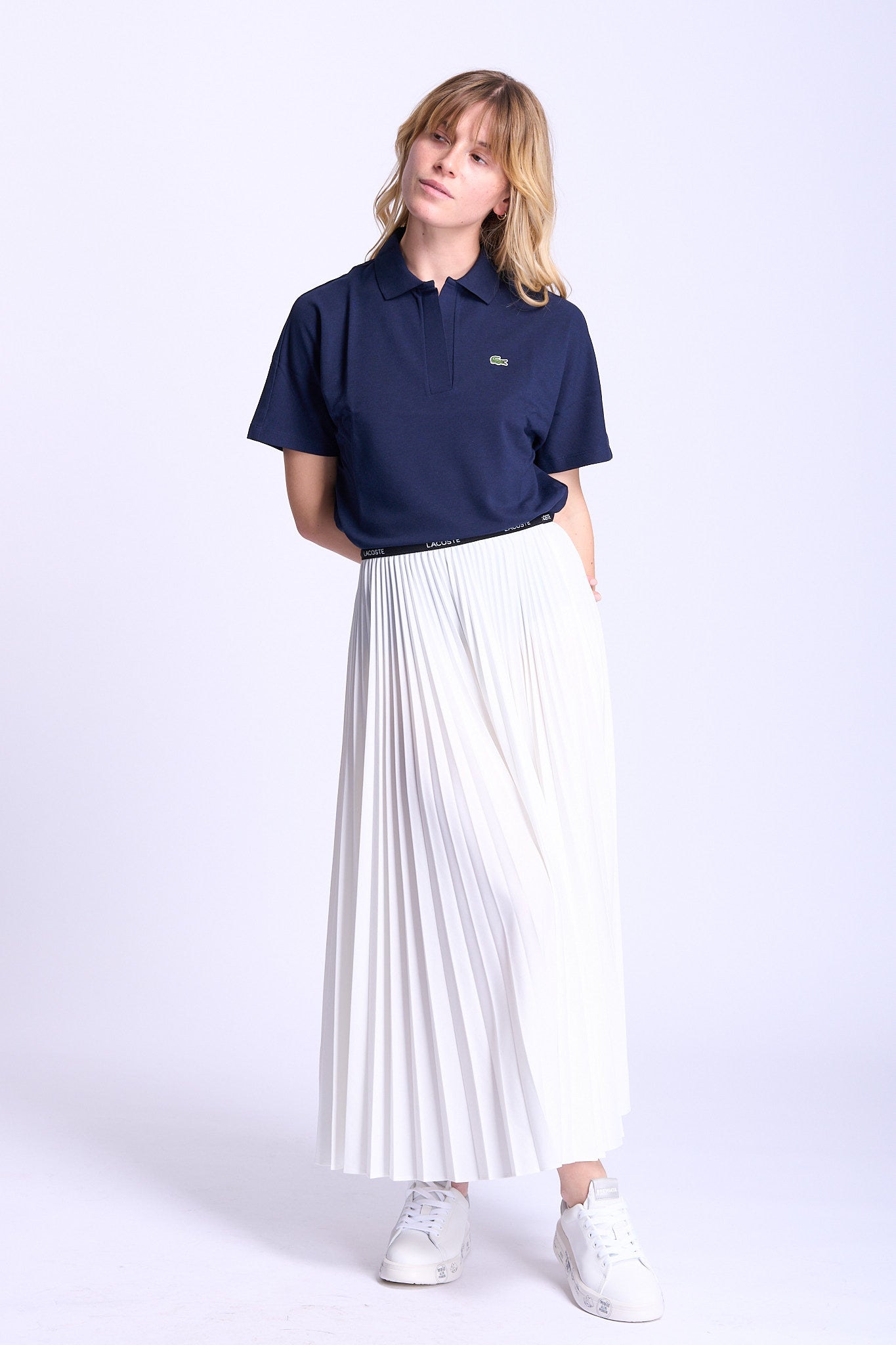 Lacoste Polo Relaxed Fit Blu Donna-3