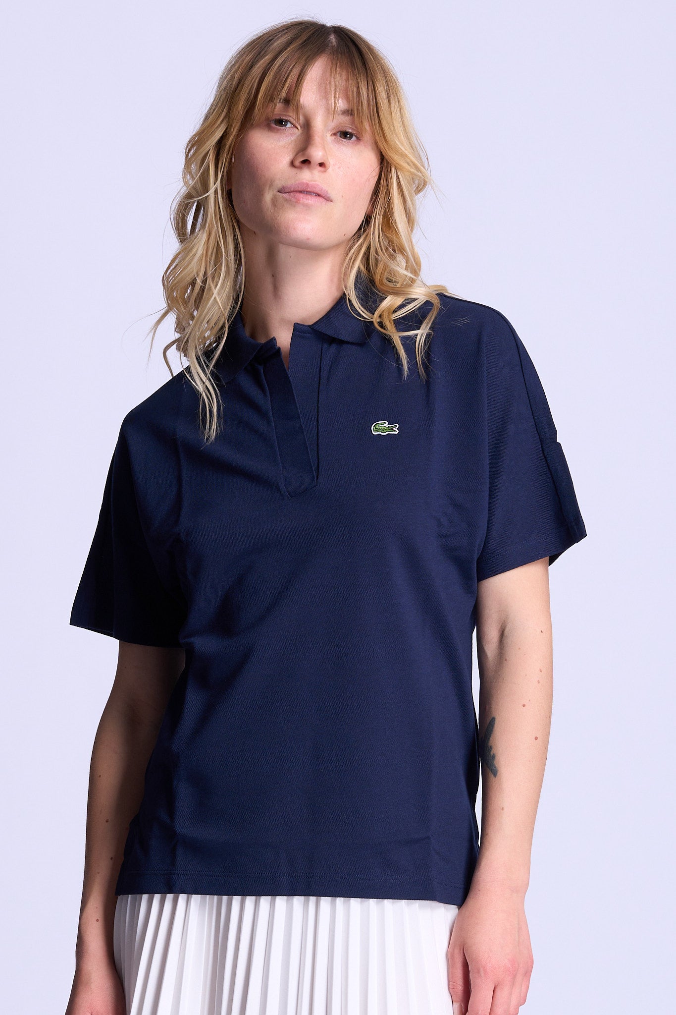 Lacoste Polo Relaxed Fit Blu Donna-2