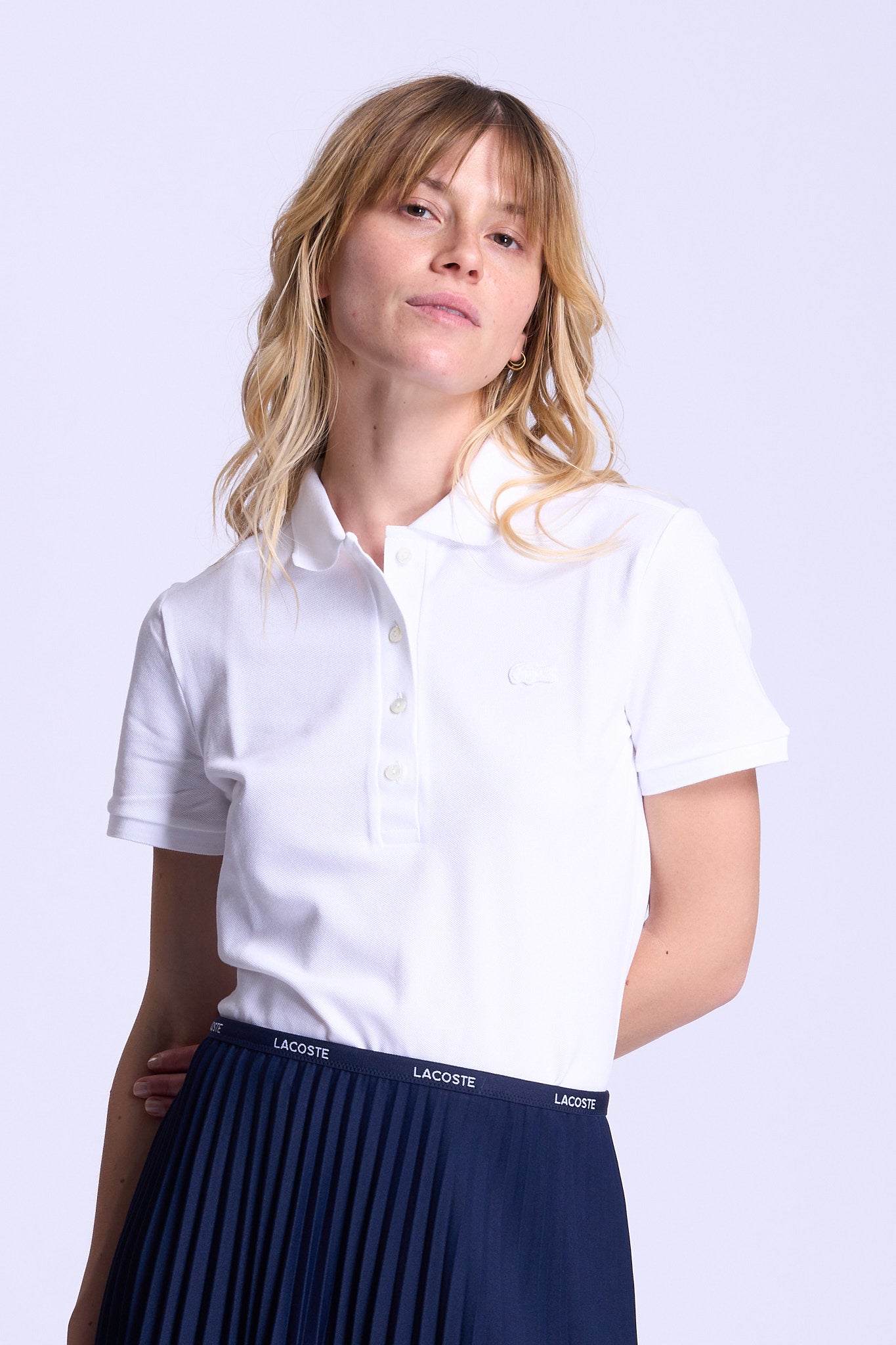 Lacoste Polo Slim Fit Bianco Donna-4