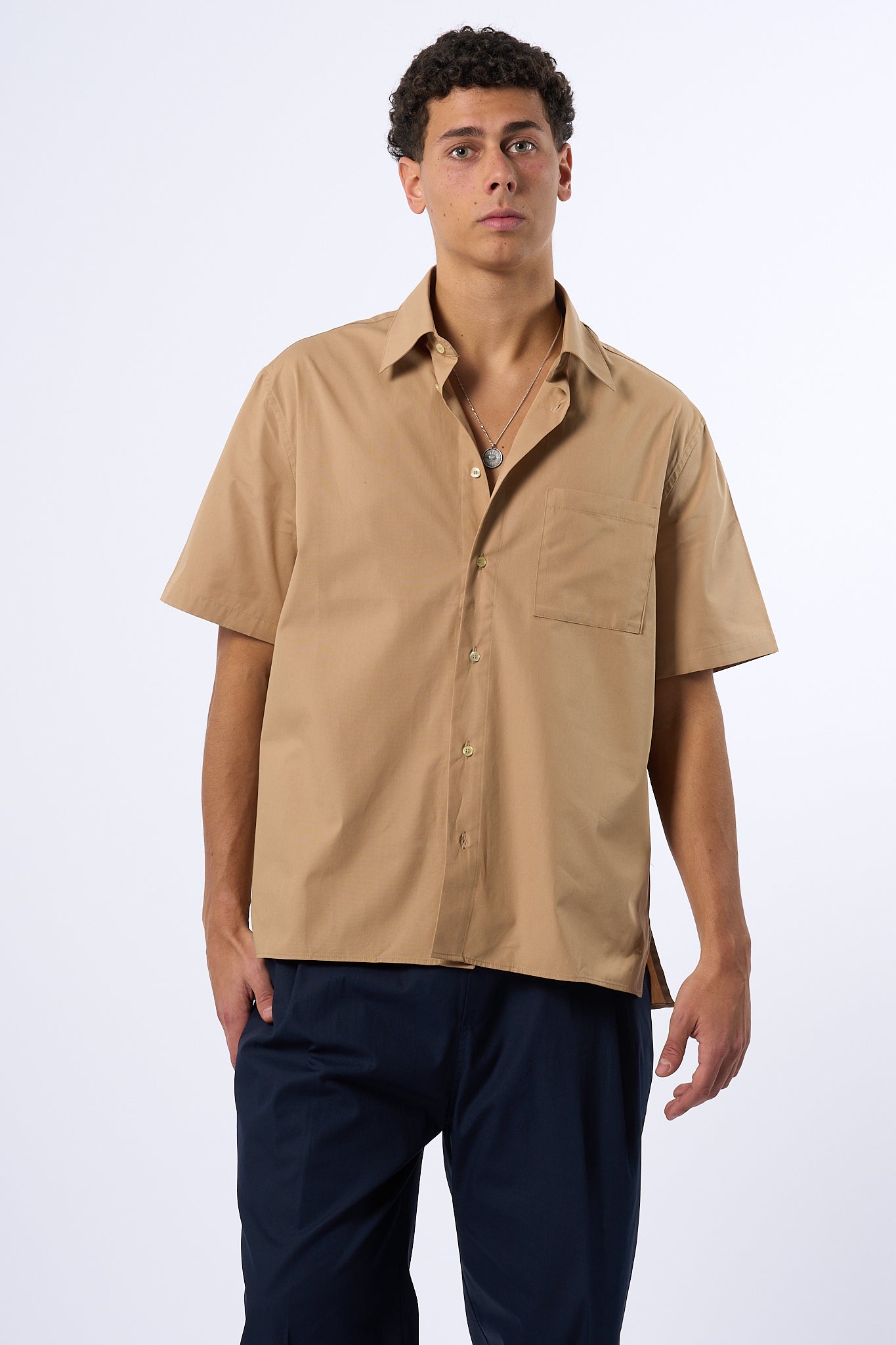 Laneus Camicia Over Cammello Uomo-5