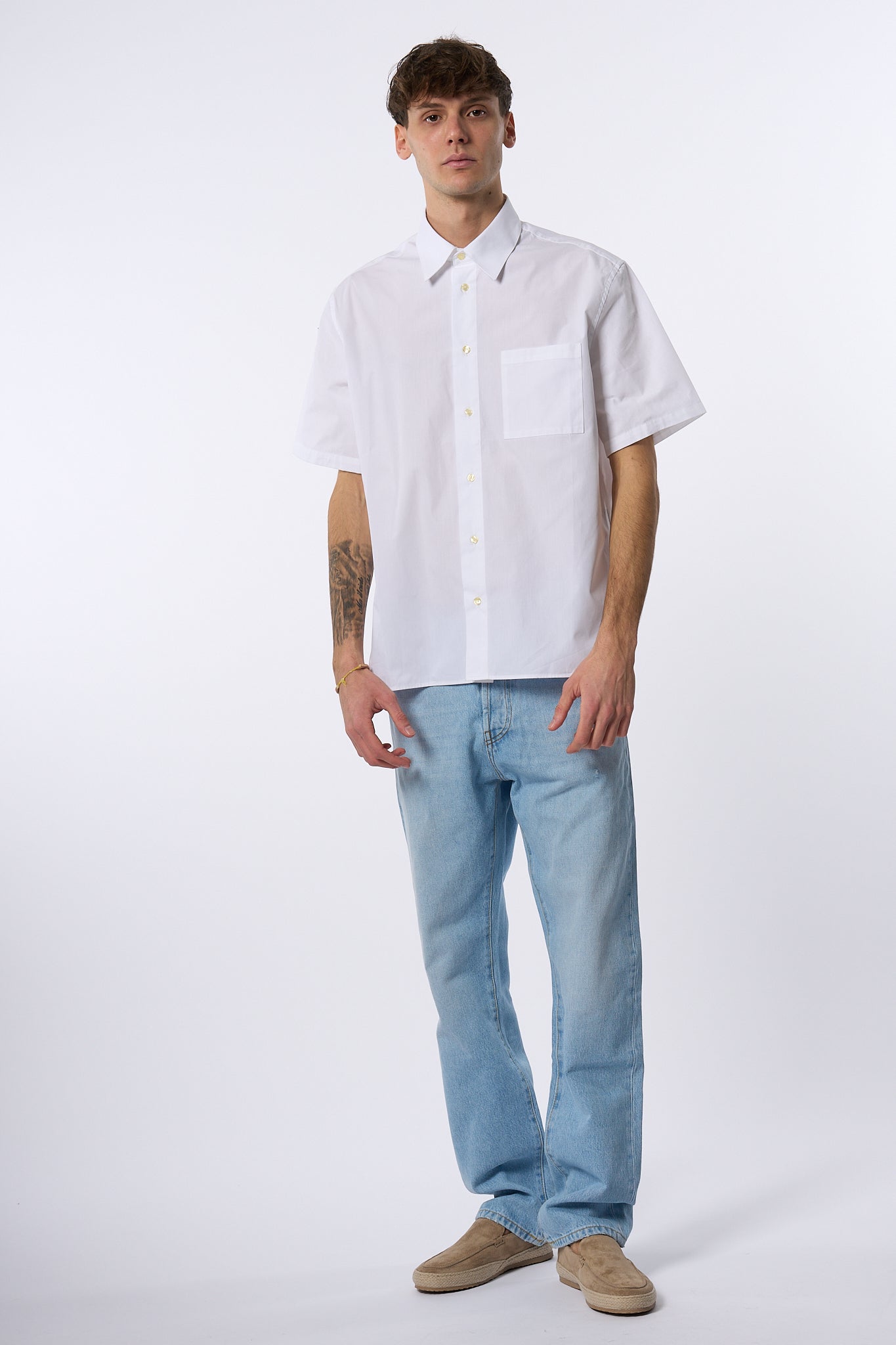 Laneus Camicia Over Bianco Uomo-7