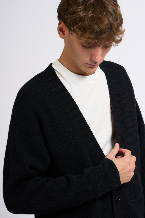 Laneus Cardigan Nero Uomo