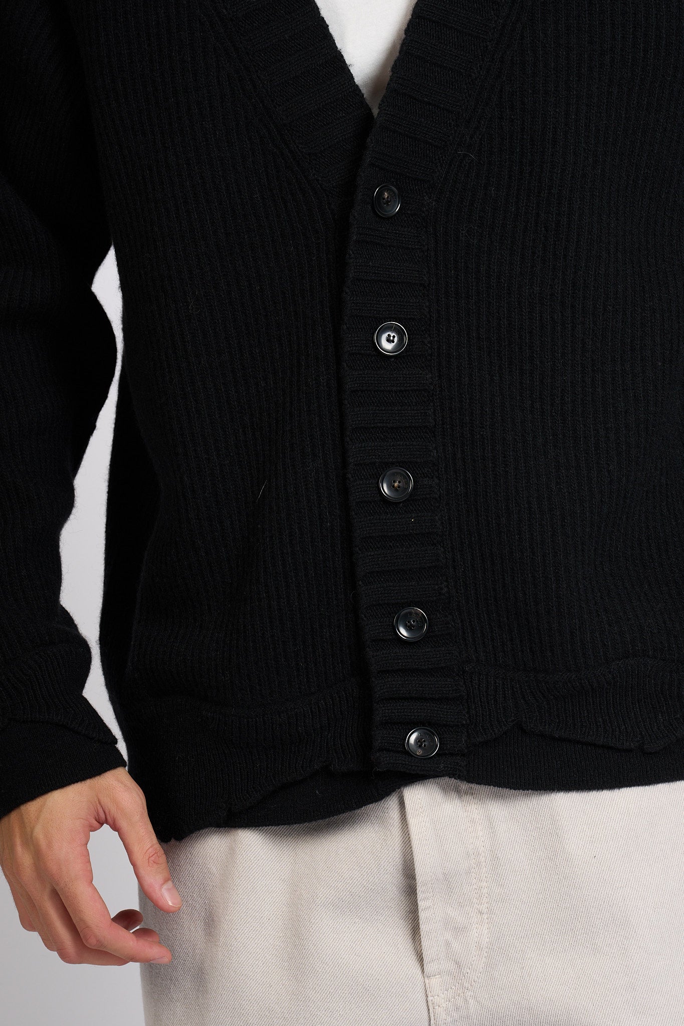 Laneus Cardigan Nero Uomo-7