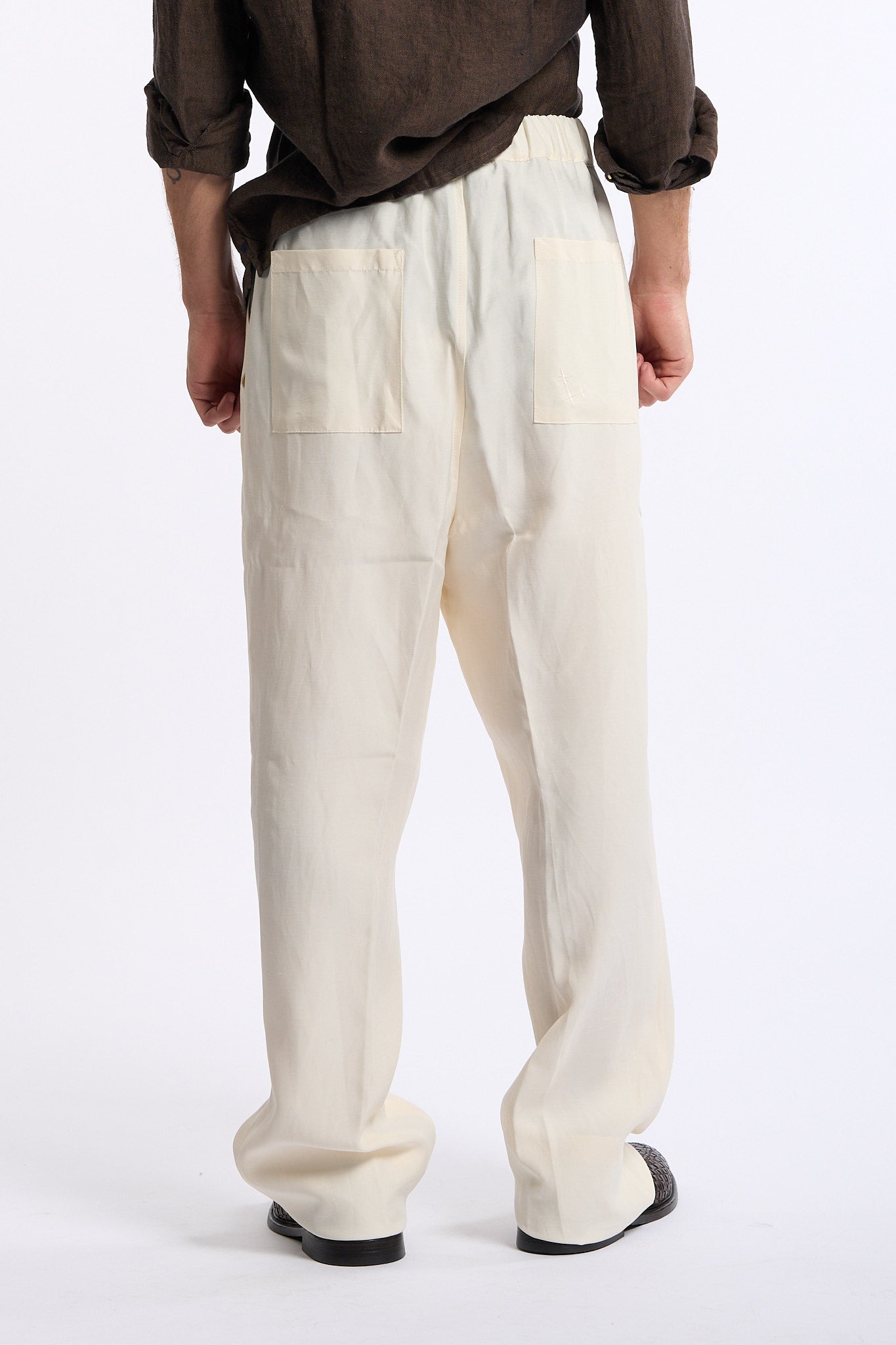 Laneus Pantalone Fluido Panna Uomo-5