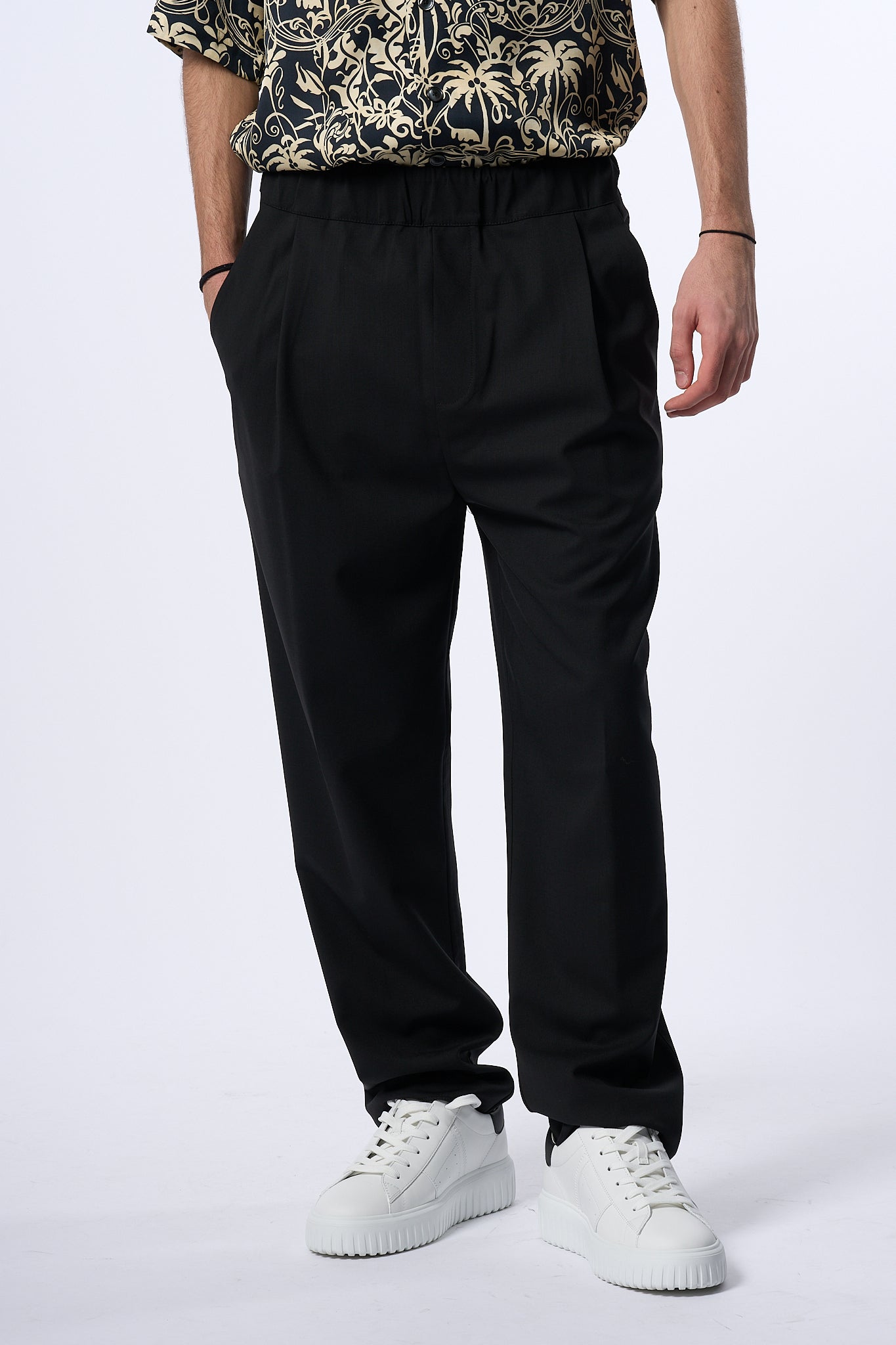 Laneus Pantalone con Pence Nero Uomo-4