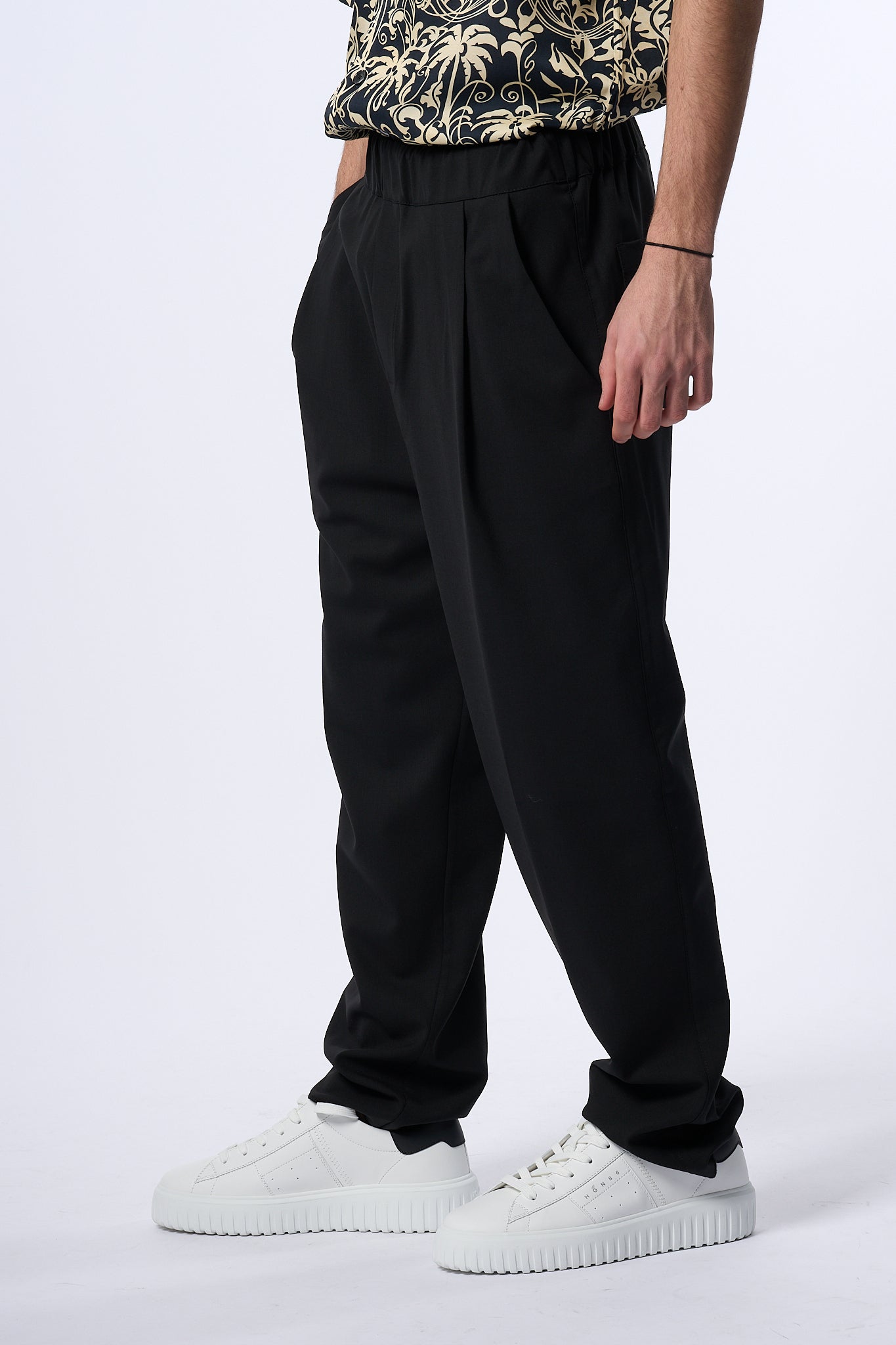 Laneus Pantalone con Pence Nero Uomo-5