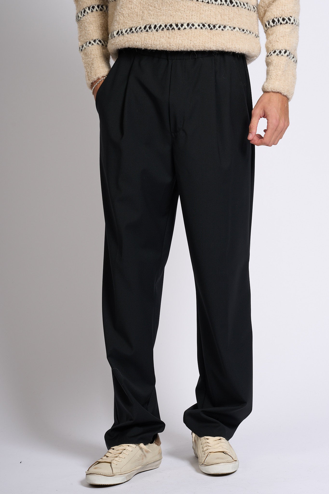 Laneus Pantalone Nero Uomo-1