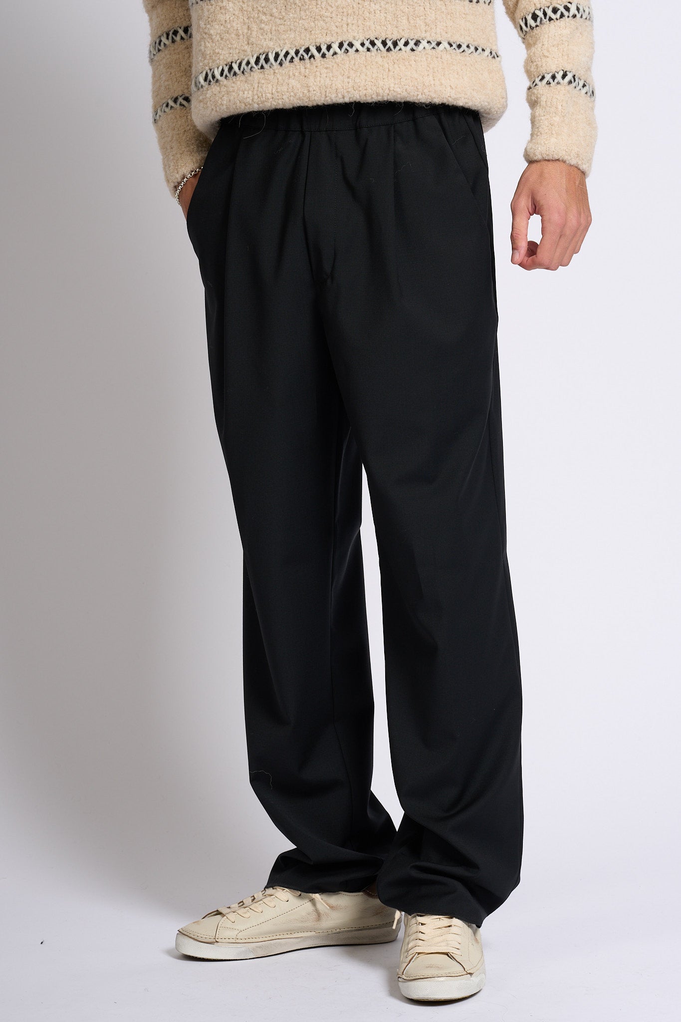 Laneus Pantalone Nero Uomo-5
